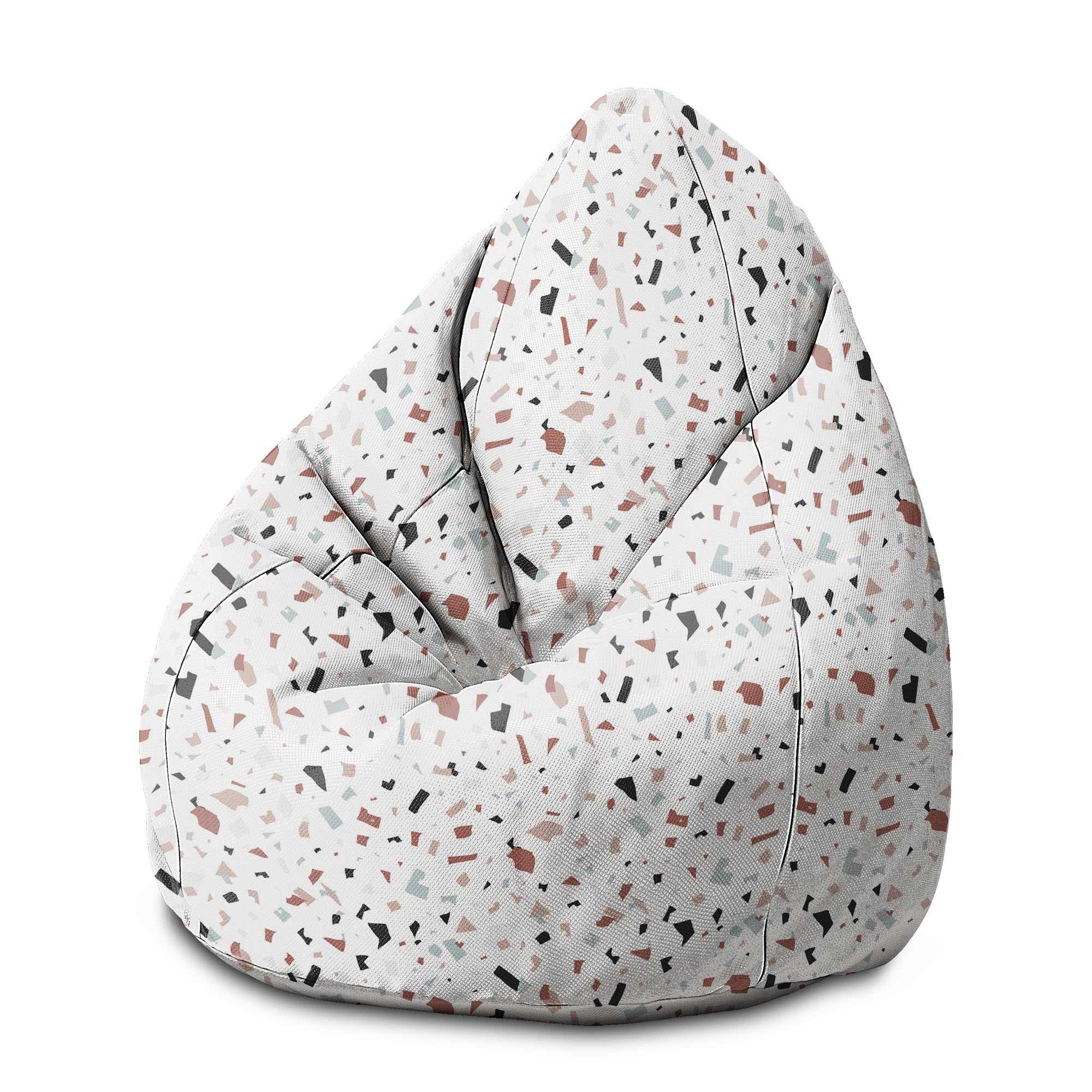 Puf Pearshape Brown Terrazzo-M-Oxford