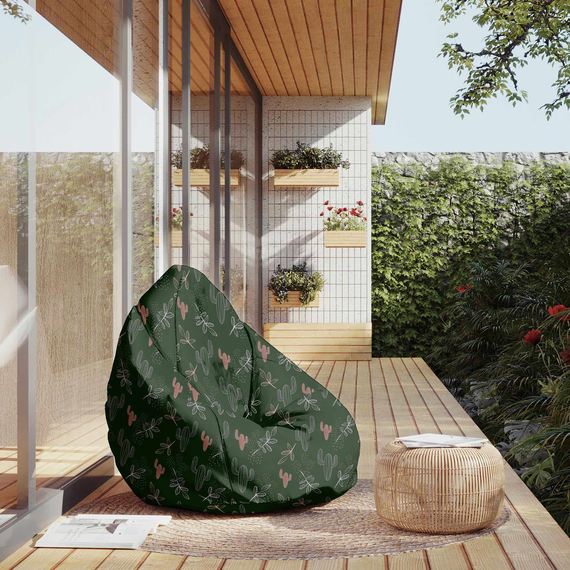 Puf Pearshape Kaktus Kritzeleien-M-Samt