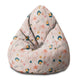 Pearshape Pouf Cheerful Abstract-S-Velvet