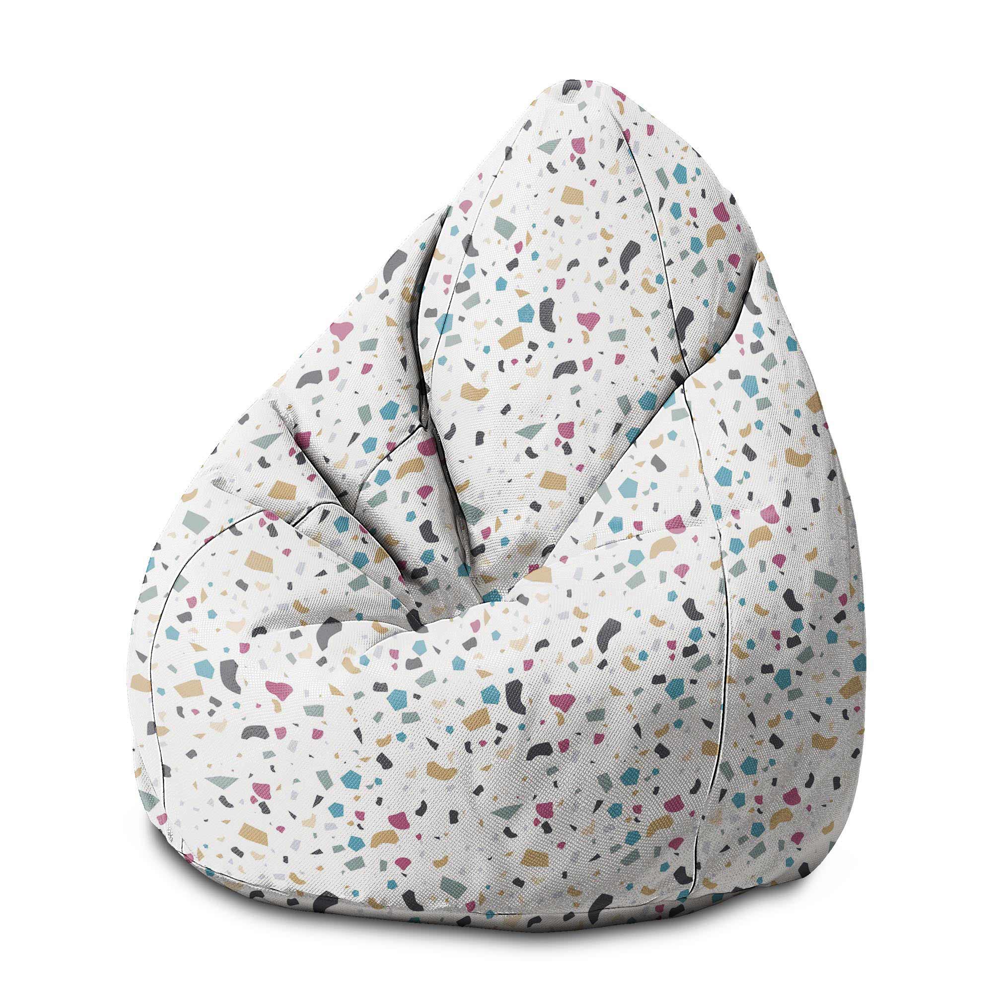 Puf Pearshape Bunter Terrazzo-M-Samt