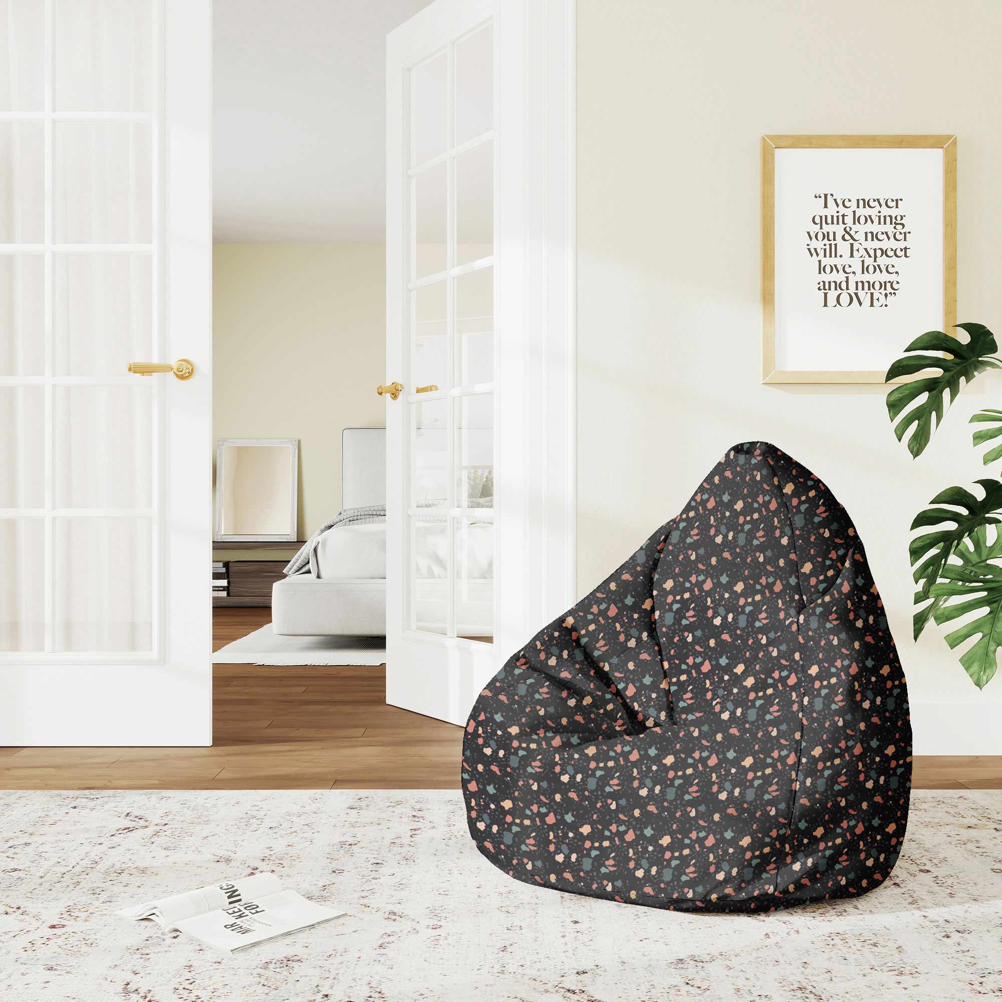 Puf Pearshape Dark Terrazzo-M-Oxford