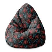 Pearshape Pouf Exotic Leaves on Dark