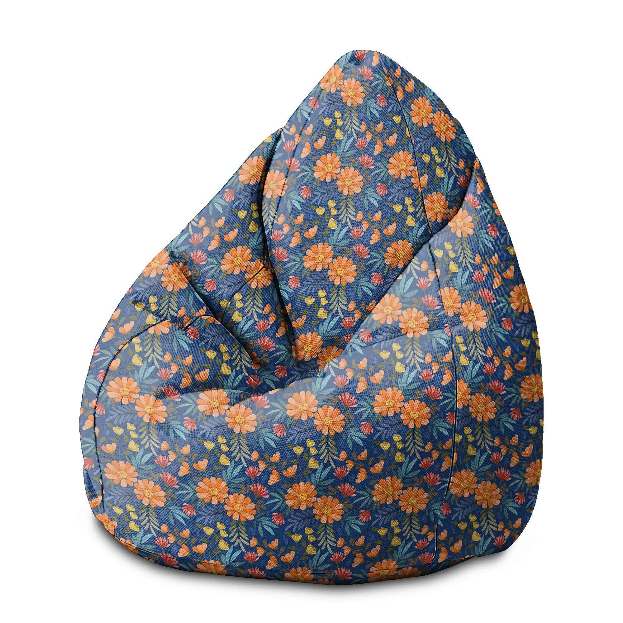 Pearshape Flower Bloom Pouf-M-Velvet