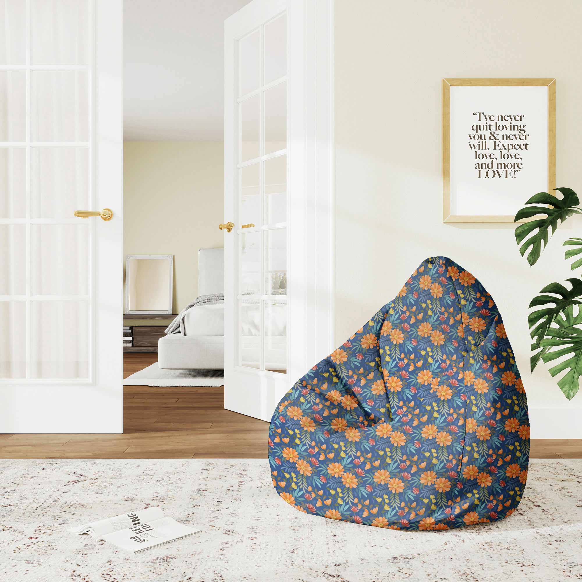 Puf Pearshape Flower Bloom-M-Oxford