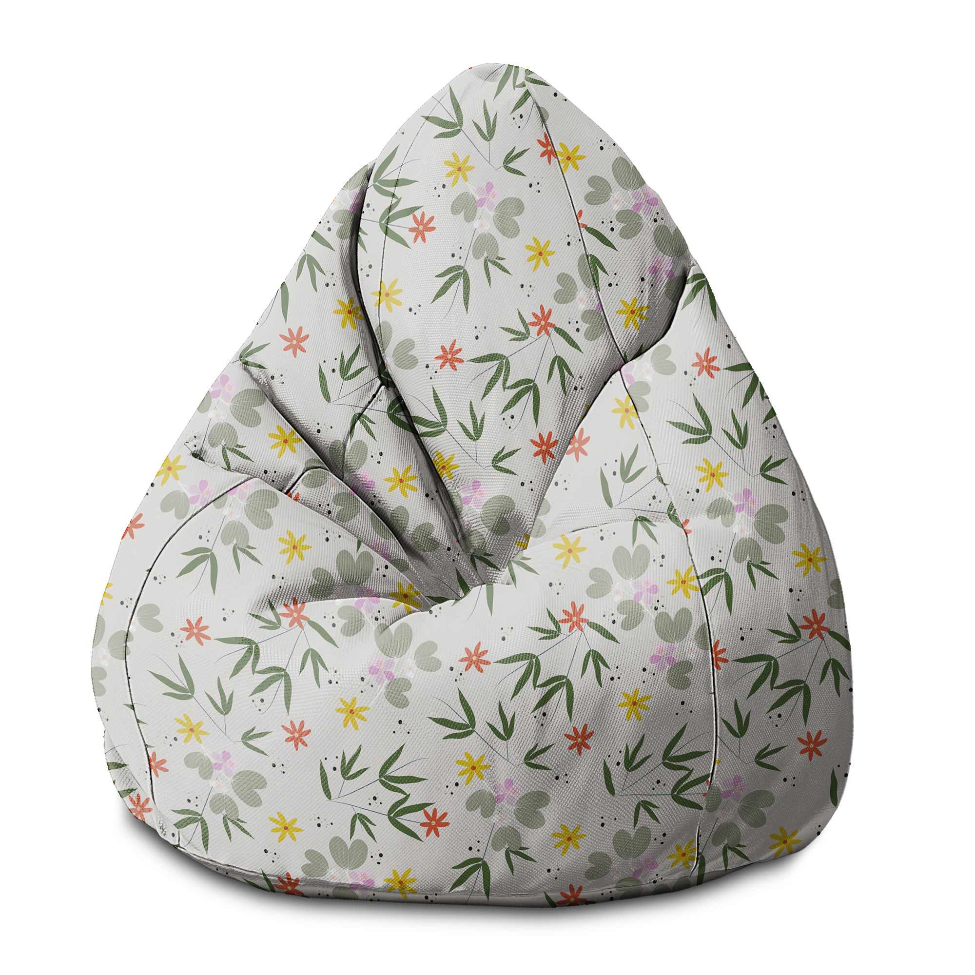 Pearshape Flower Doodling Pouf