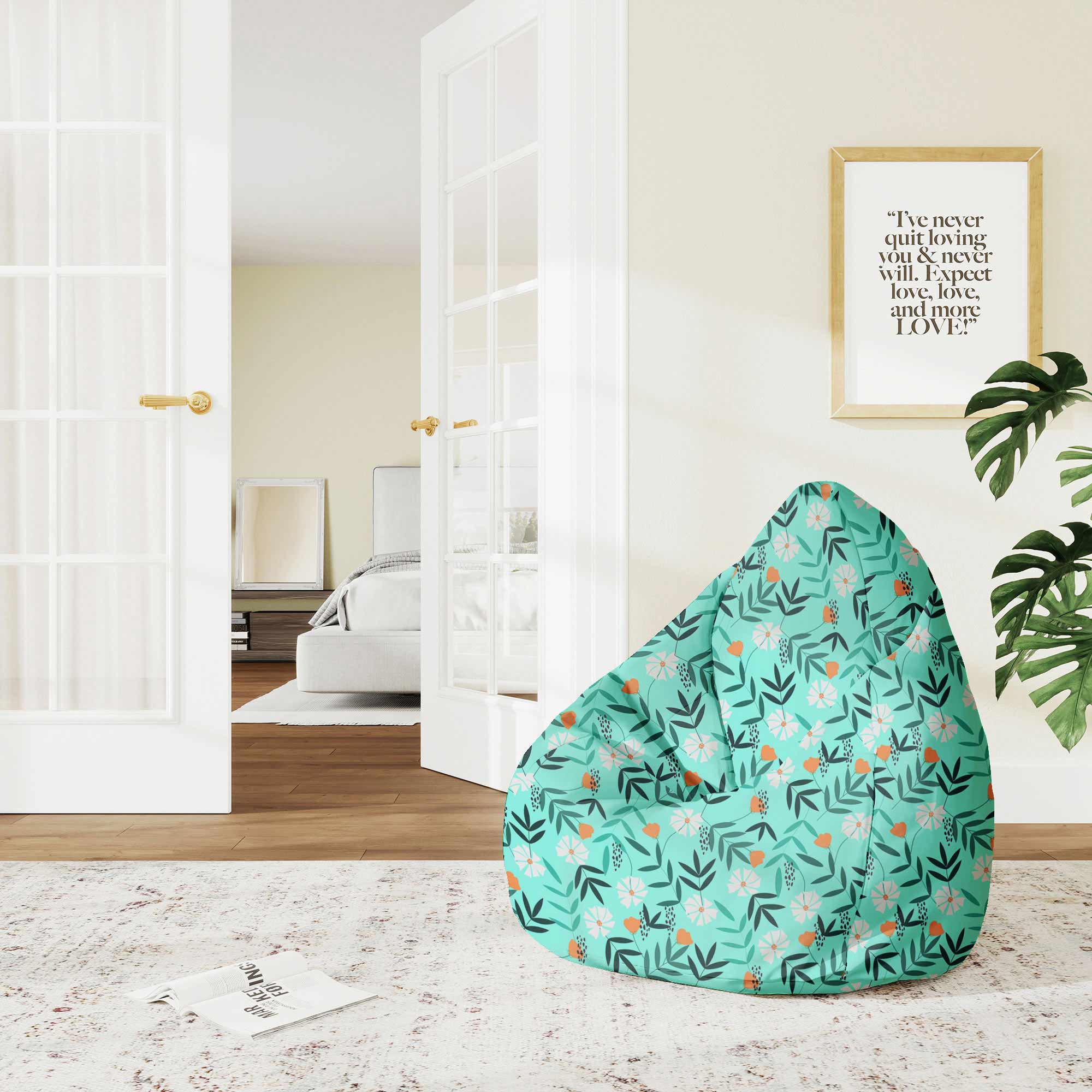 Pearshape Flower Dream Pouf-M-Velvet