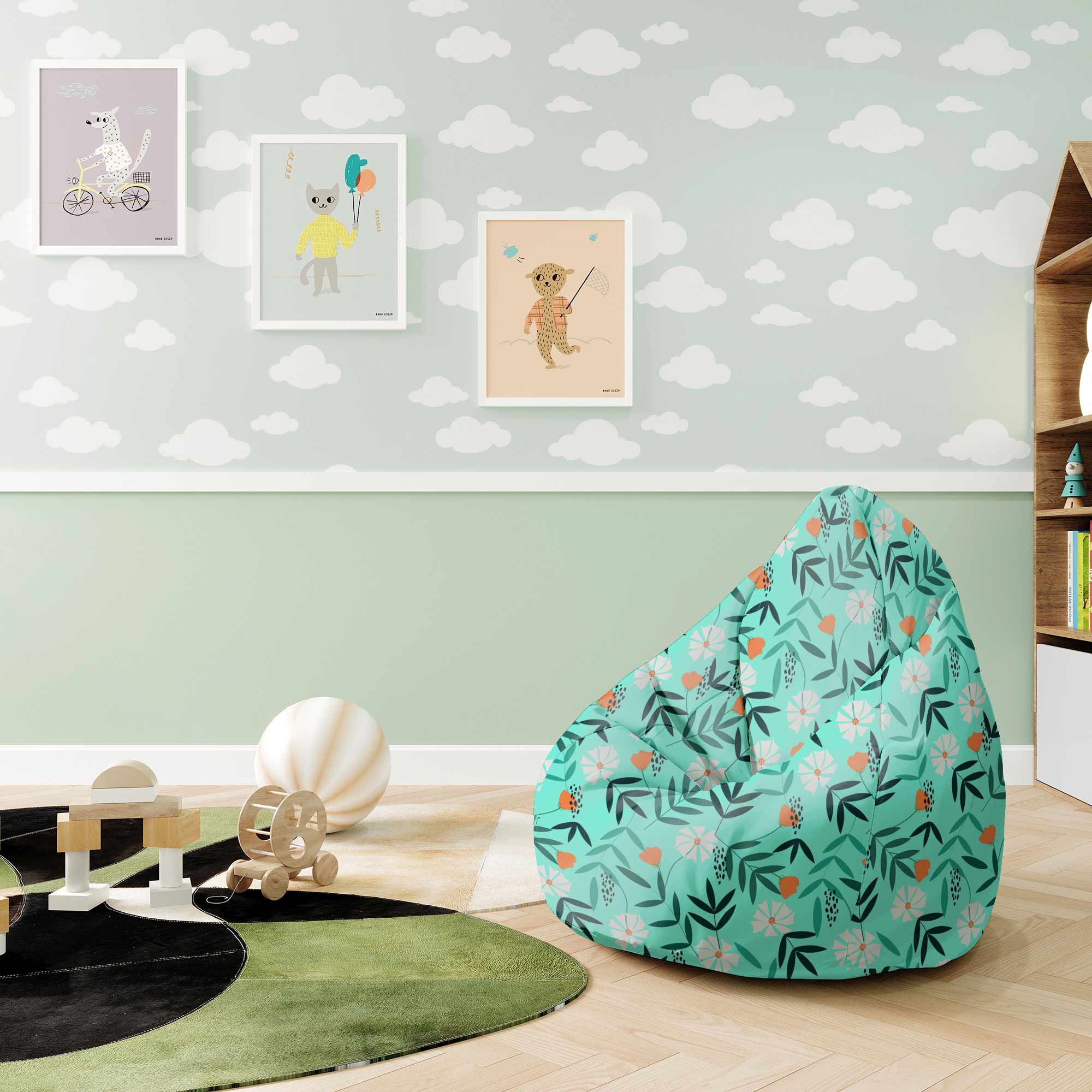 Puf Pearshape Flower Dream-S-Velvet