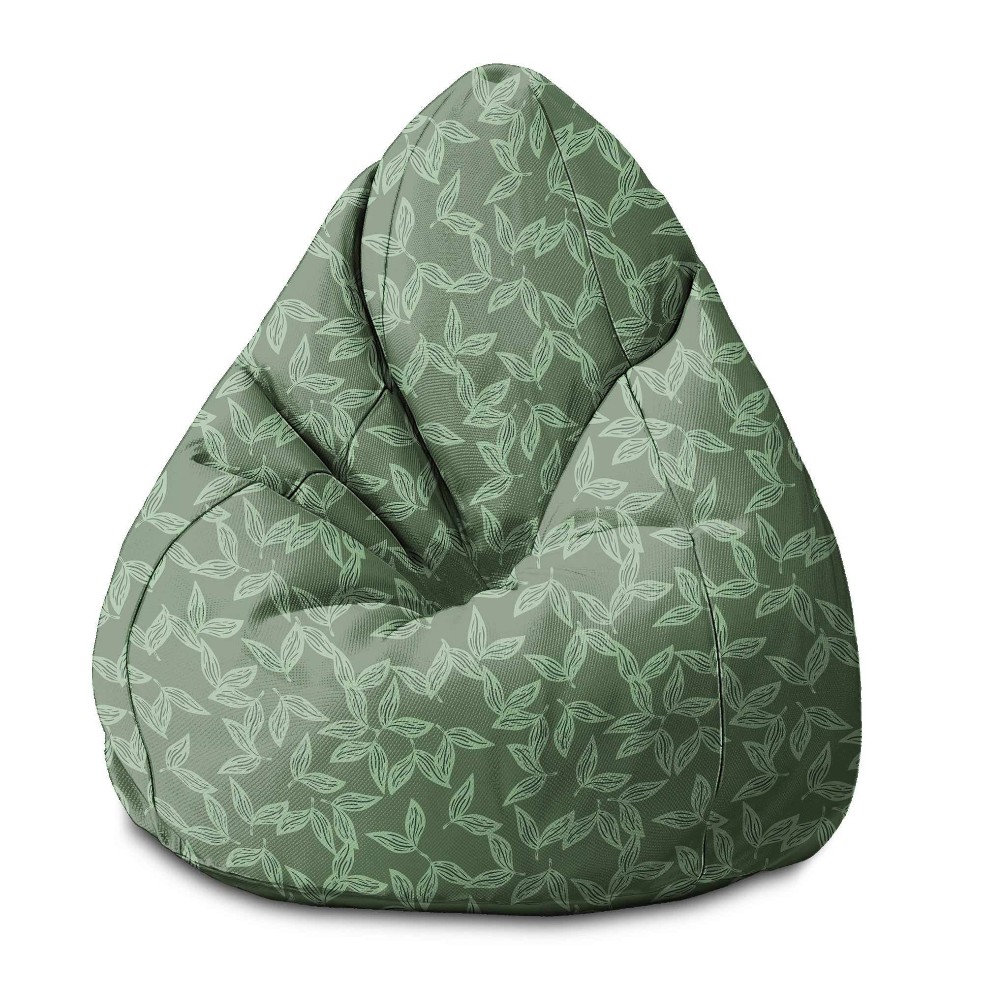 Puf Pearshape Herbal Leaves Pattern