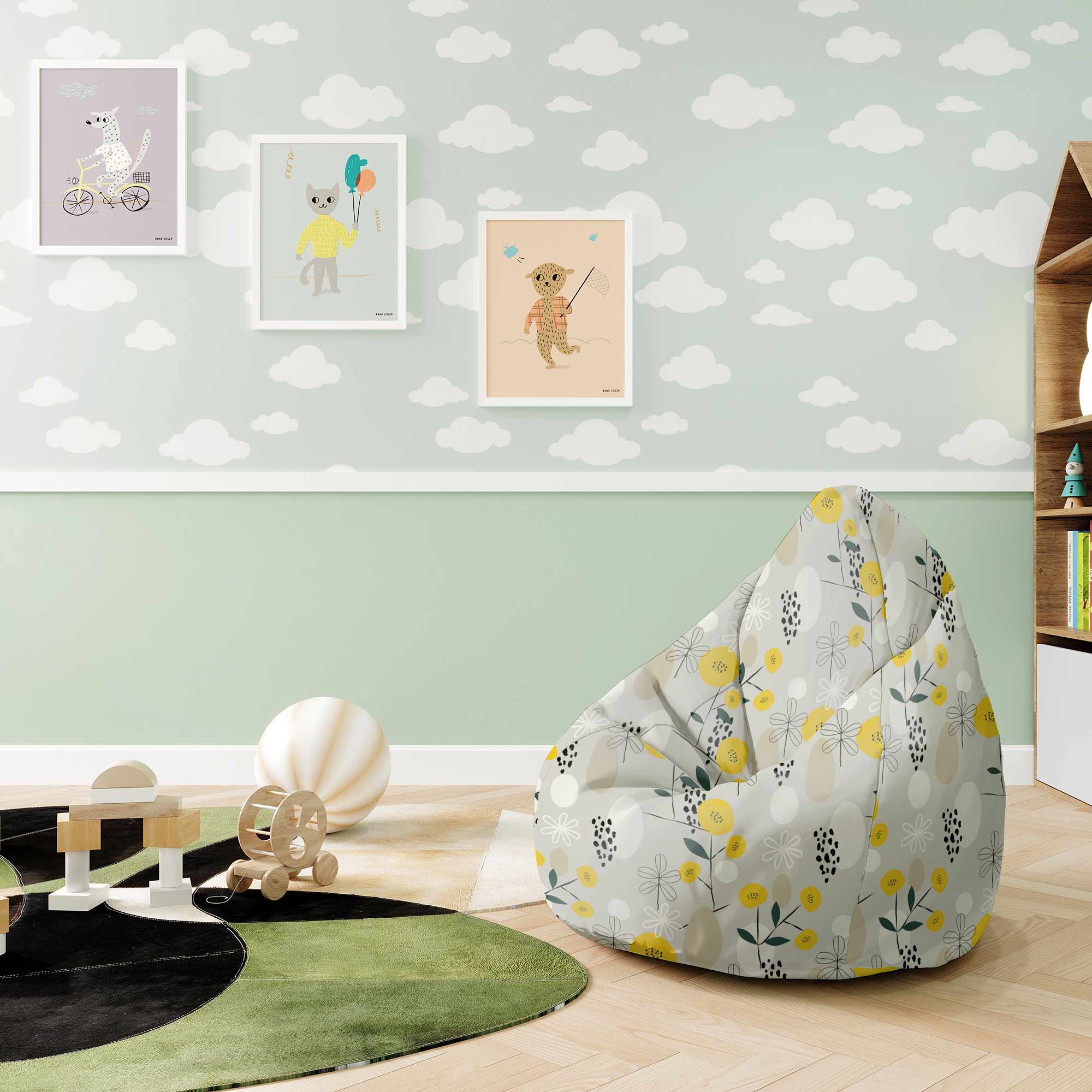 Puf Birnenform I Like Scandi-S-Oxford