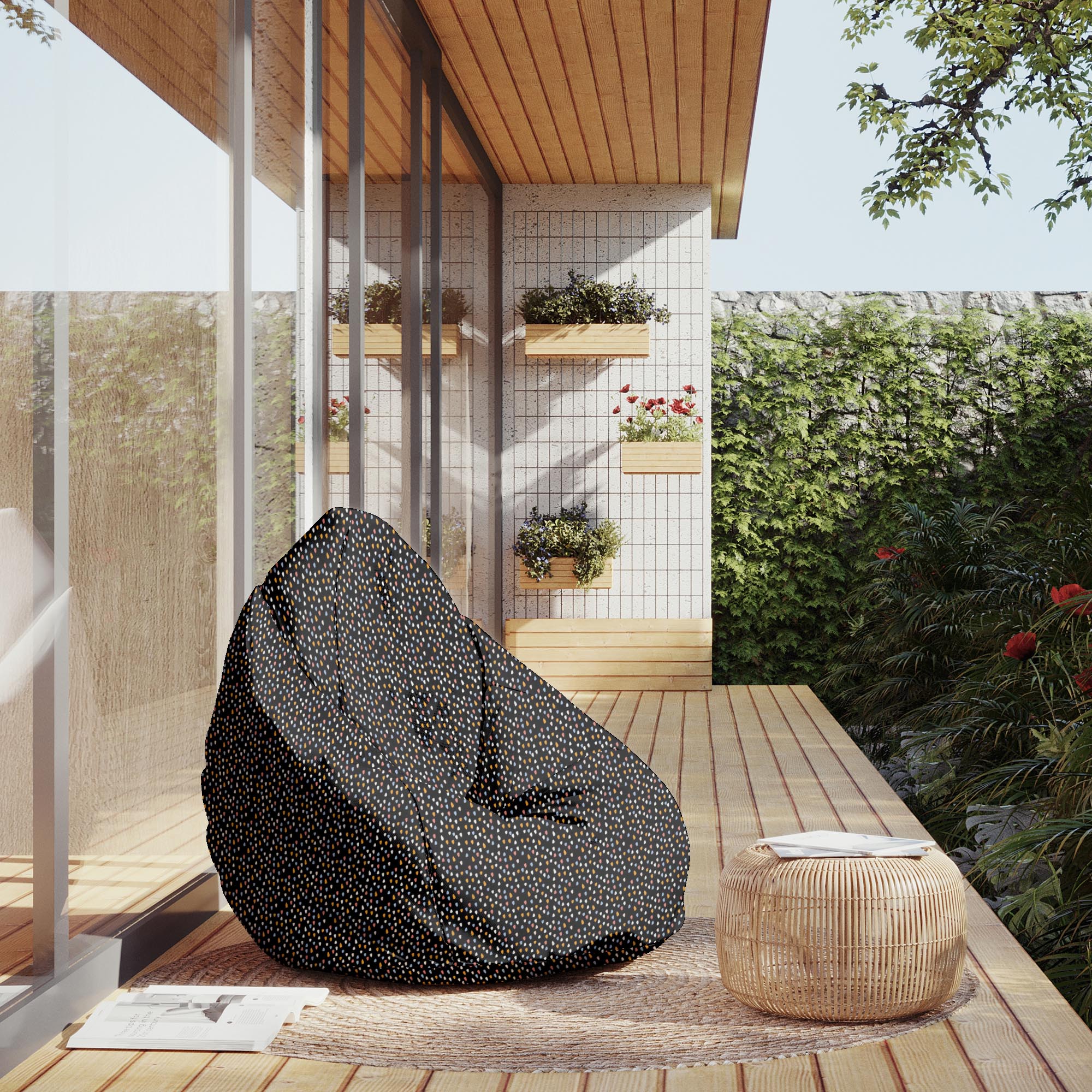 Sitzpouf Birnenform Abstraktes Design-M-Oxford