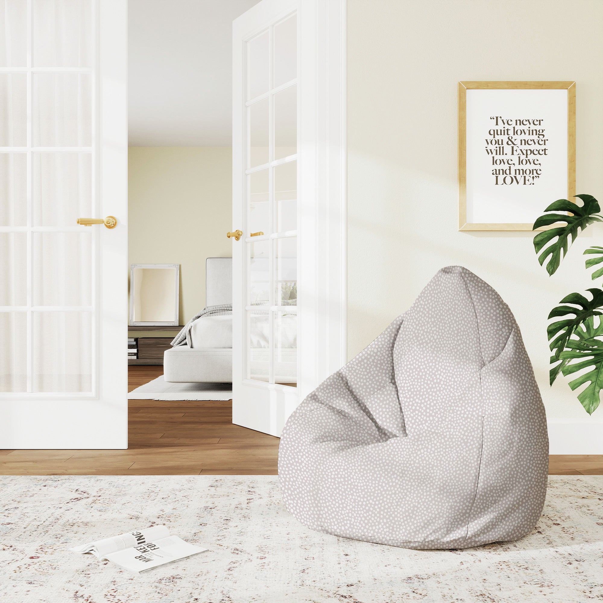 Sitzpouf Birnenform Abstrakte Erddots-M-Samt