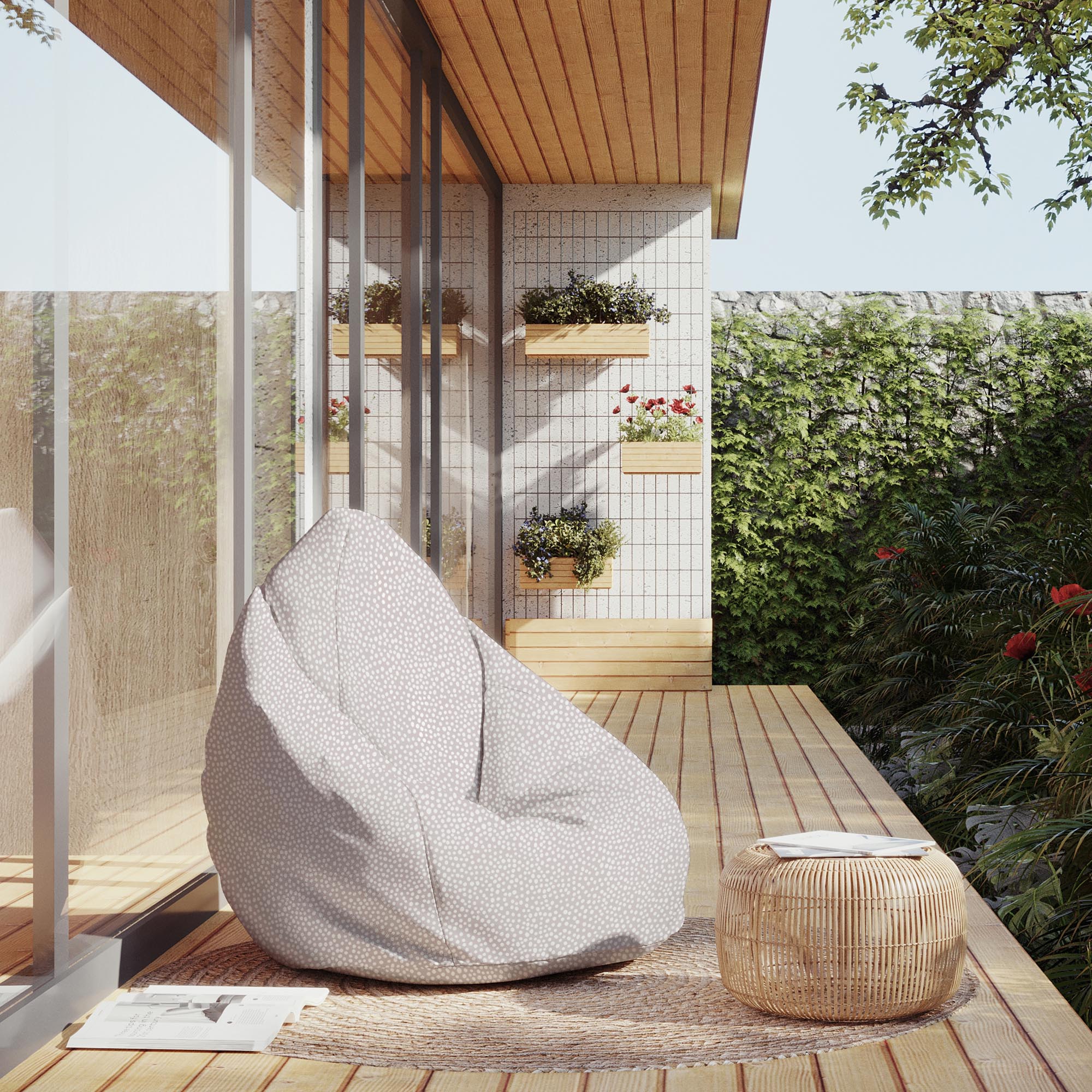 Sitzpouf Birnenform Abstrakte Erddots-M-Samt