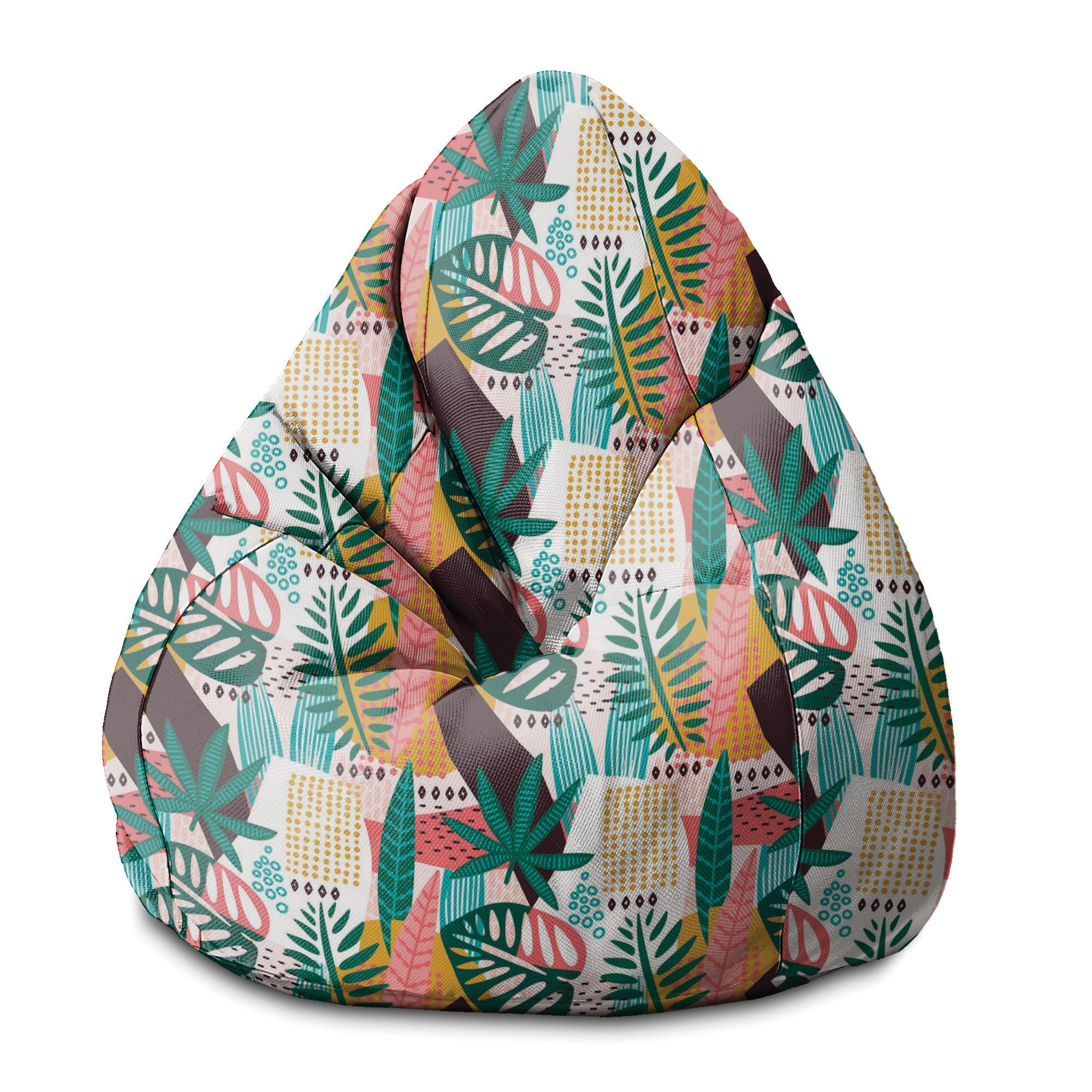 Pearshape Pouf Abstract Monstera