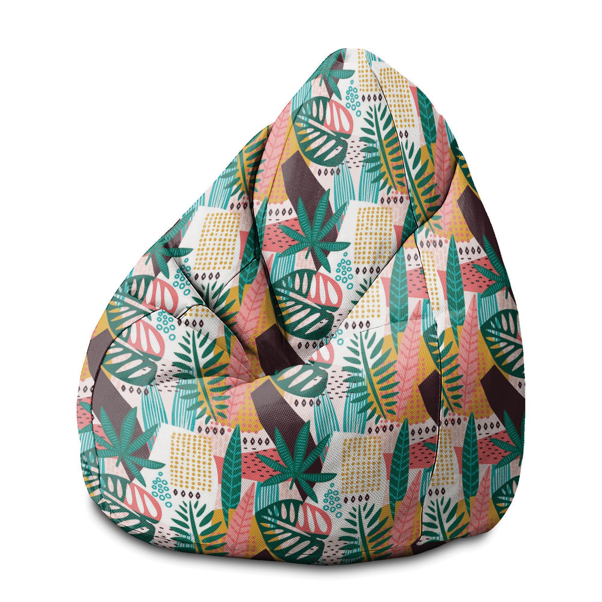Puf Pearshape Abstraktní Monstera-M-Velvet
