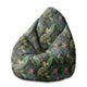 Sitzpouf Birnenform Aquarell auf Schwarz-M-Oxford