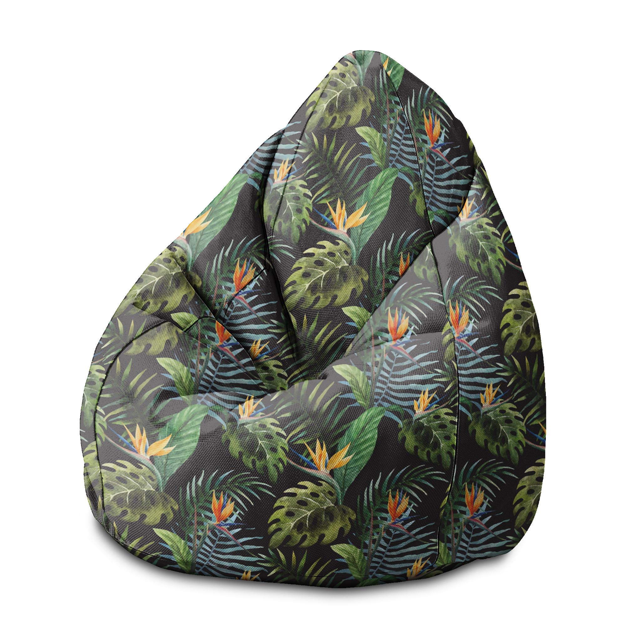 Pearshape Pouf Watercolor on Black-M-Velvet