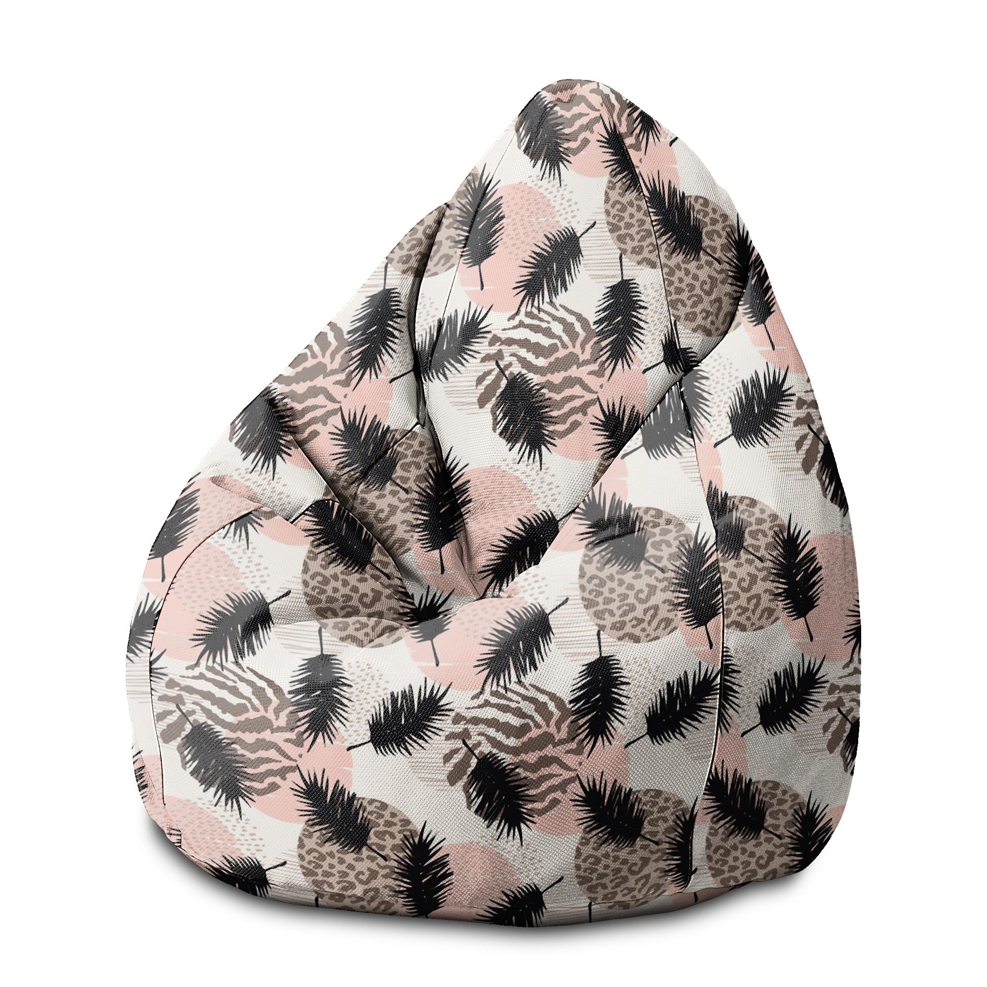 Sitzpouf Birnenform Tier- und Tropisch Geometrisch-M-Samt