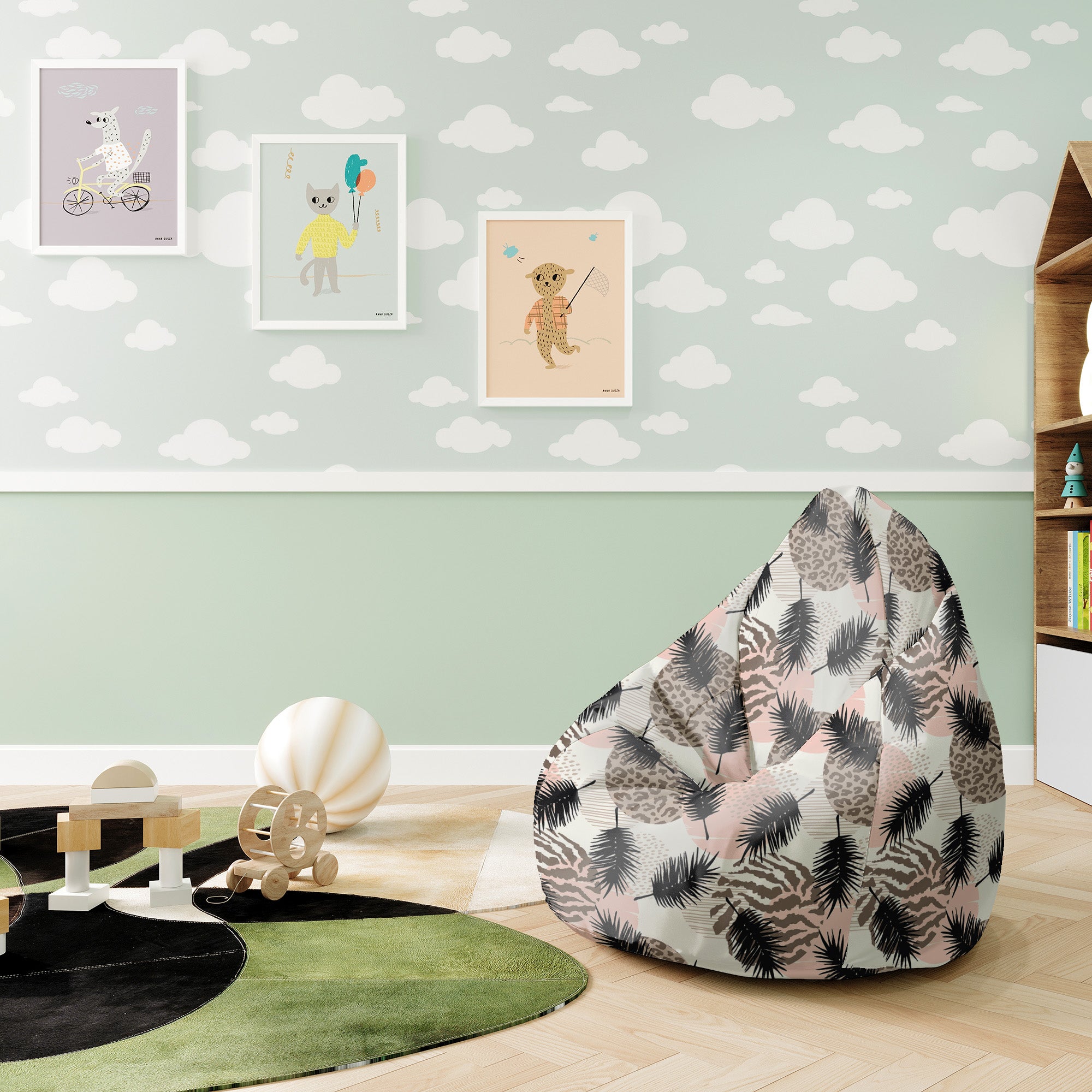 Puf Pearshape Animal and Tropical Geometric-S-Oxford