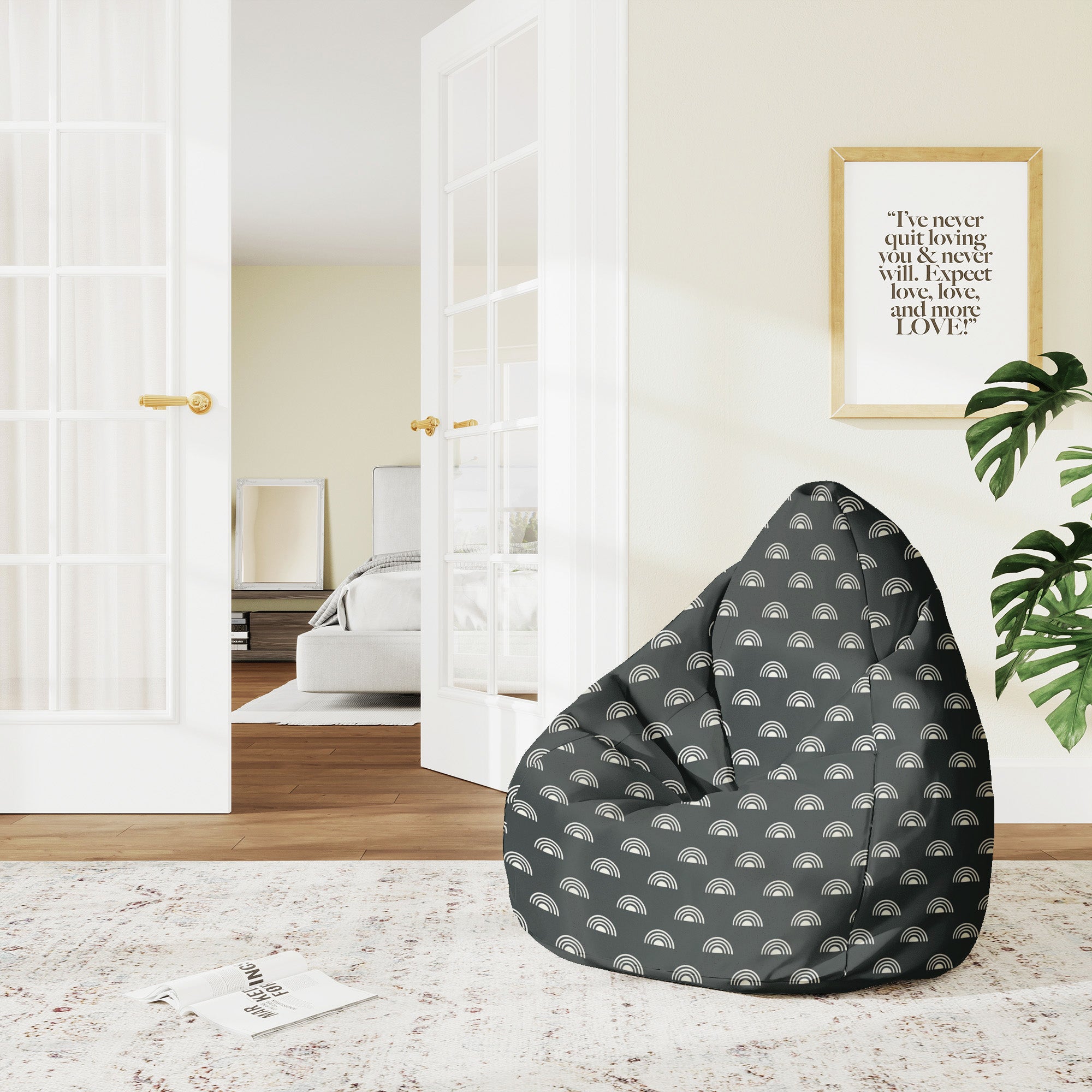 Puf Pearshape Artistic Abstract-M-Oxford