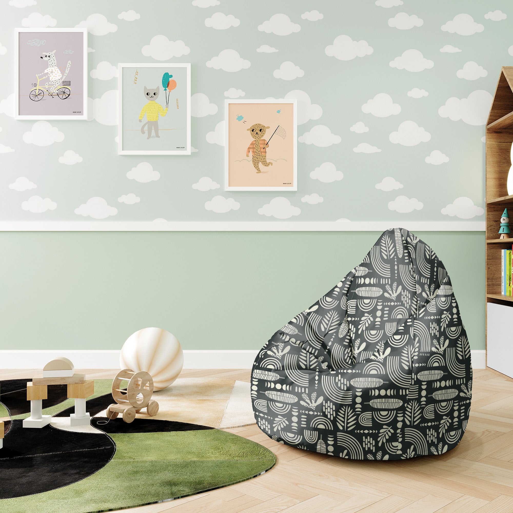 Sitzpouf Pearshape Artistic Abstract Art