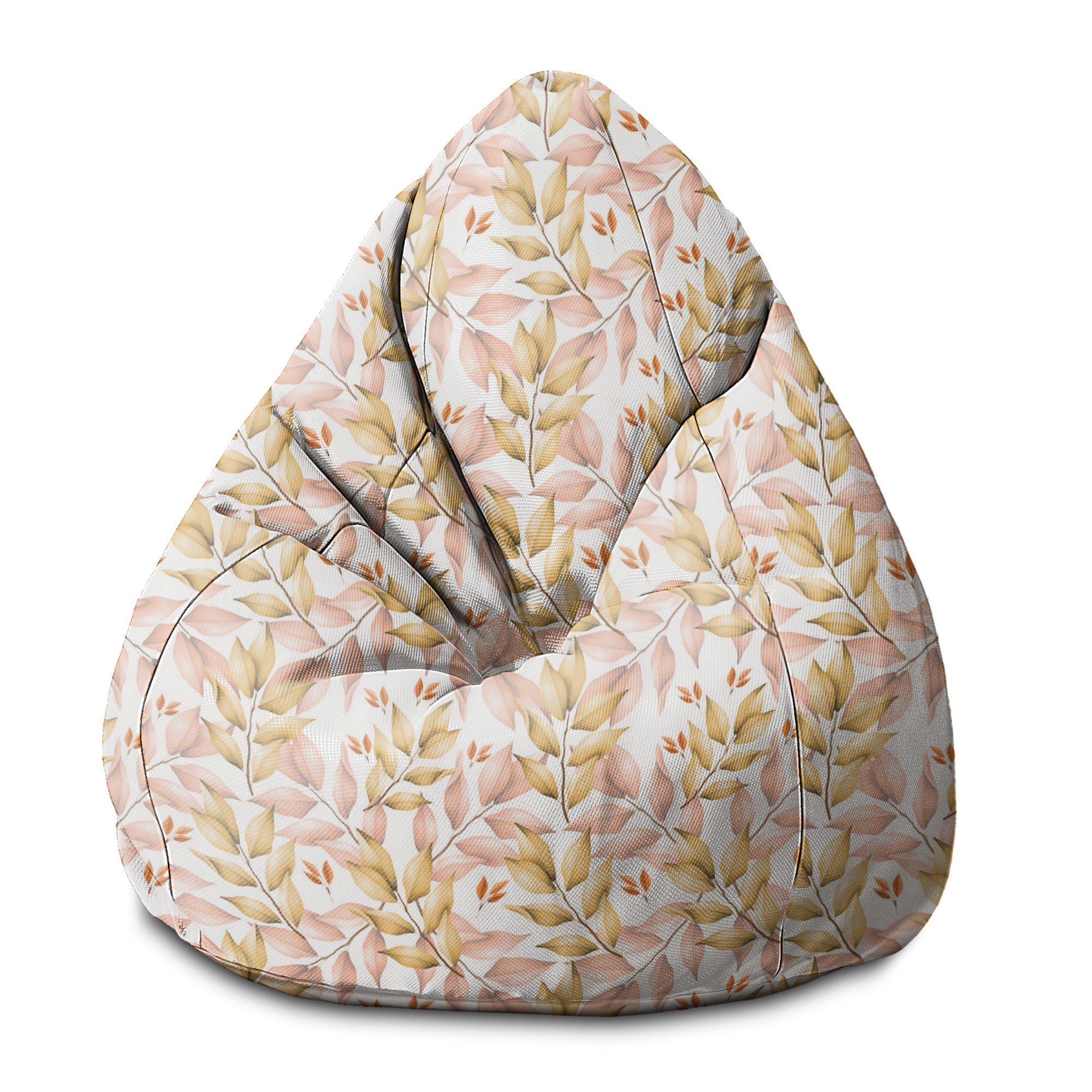 Pearshape Pouf Autumn Gold Leaves-S-Velvet