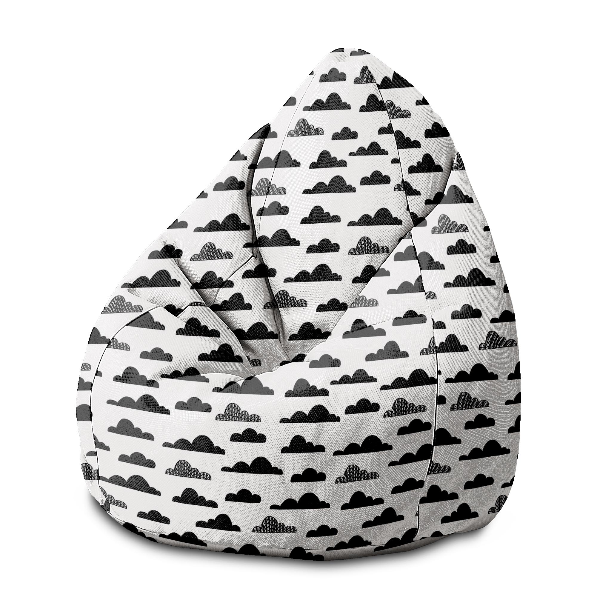 Pearshape Pouf Black Clouds-M-Oxford