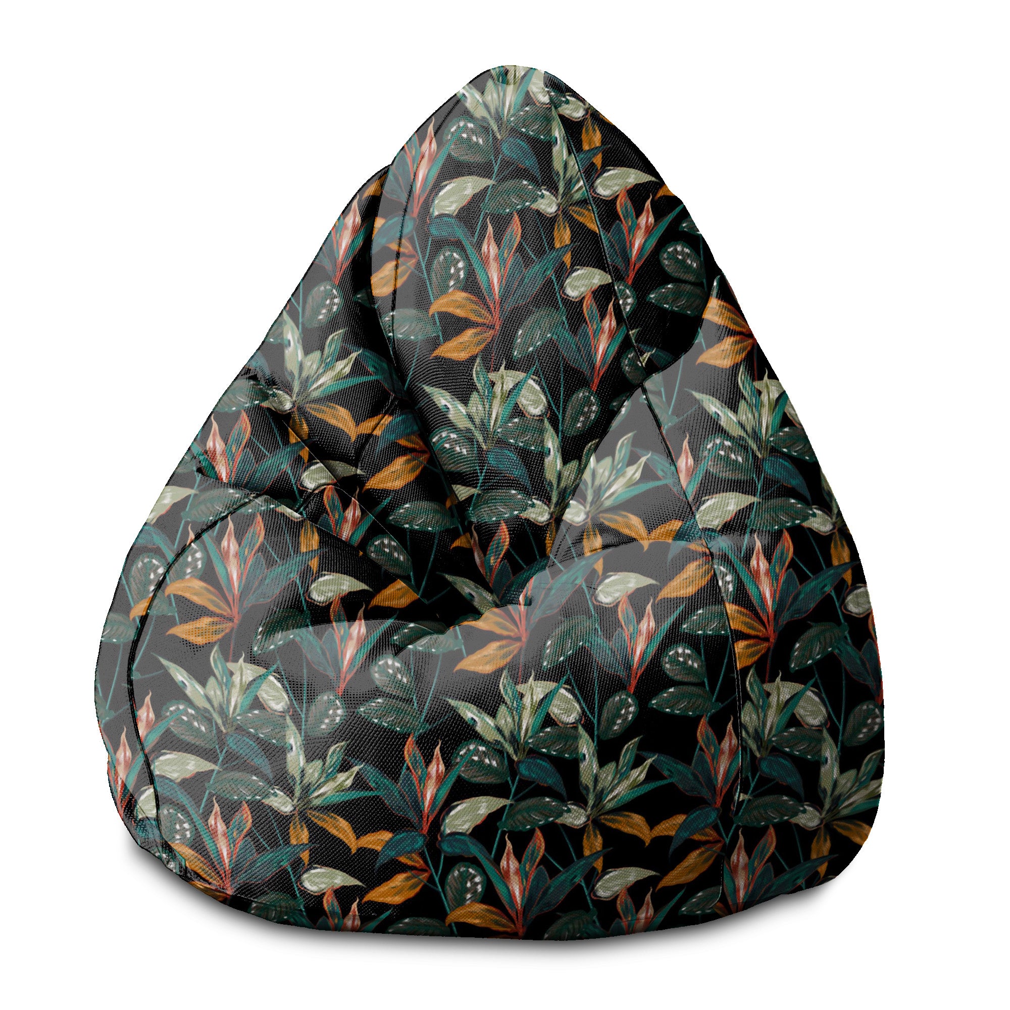 Puf Pearshape  Black Tropical Forest-S-Velvet