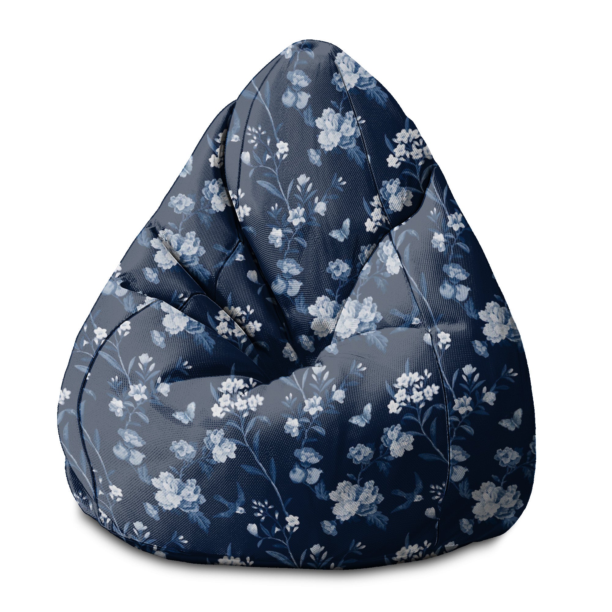 Puf Pearshape Blue Botanical-S-Oxford