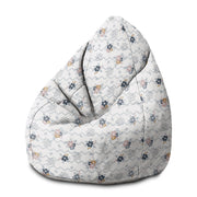 Puf Birnenform Chevron und Blumen-M-Samt