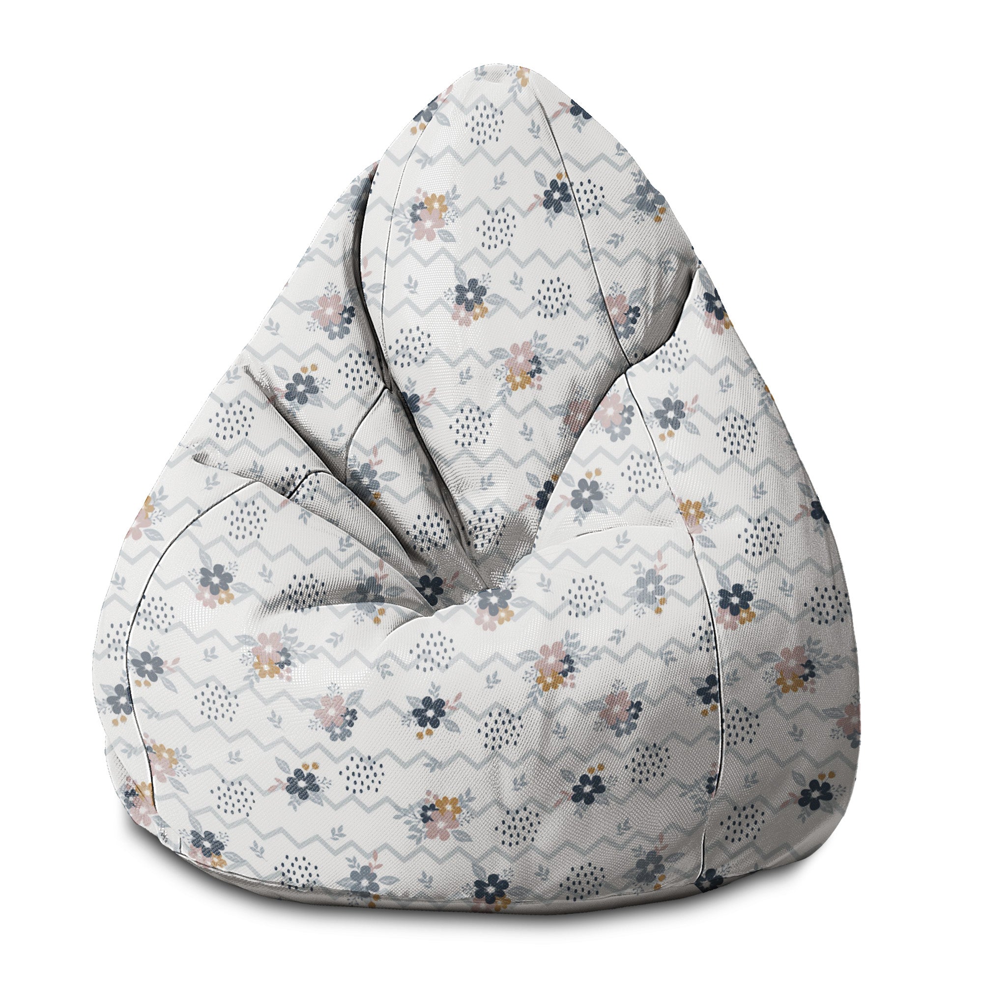 Puf Pearshape Chevron and Flowers-S-Velvet