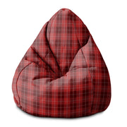 Puf Pearshape Vánoční červený kostkovaný S samet