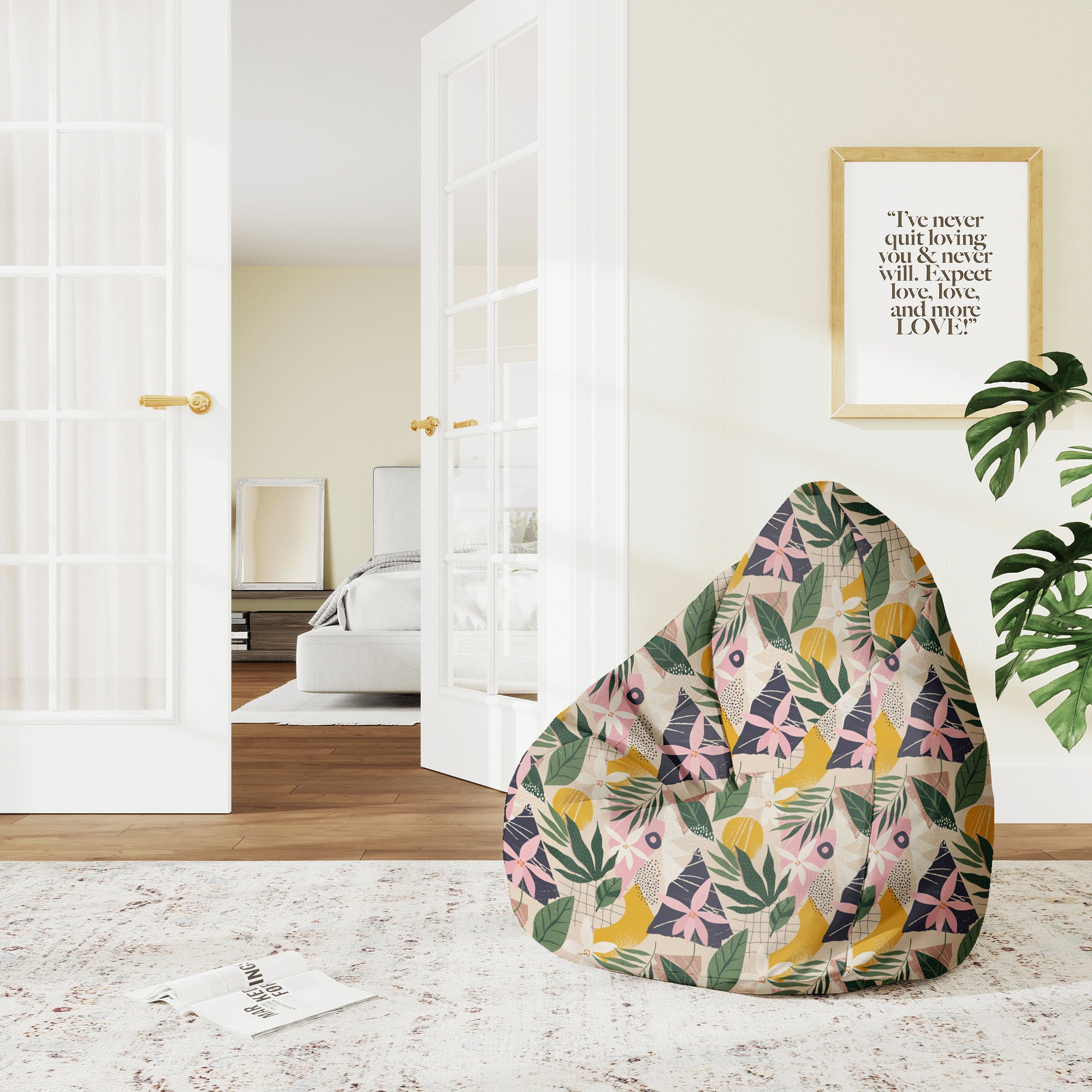 Puf Birnenform Collage Floral-M-Oxford