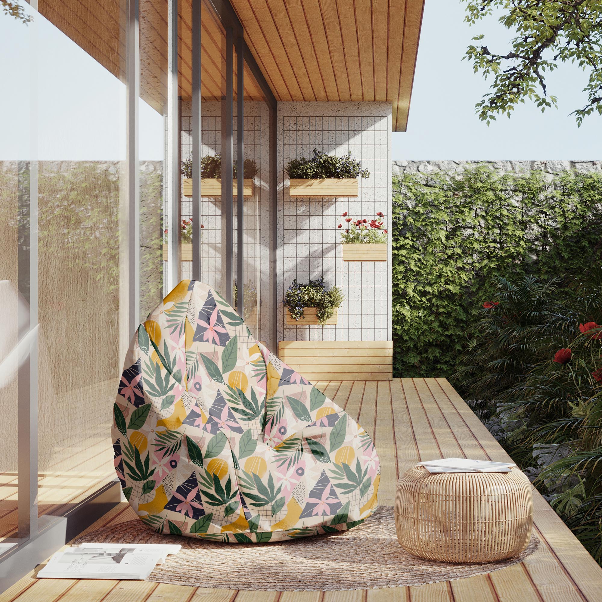Puf Birnenform Collage Floral-M-Oxford