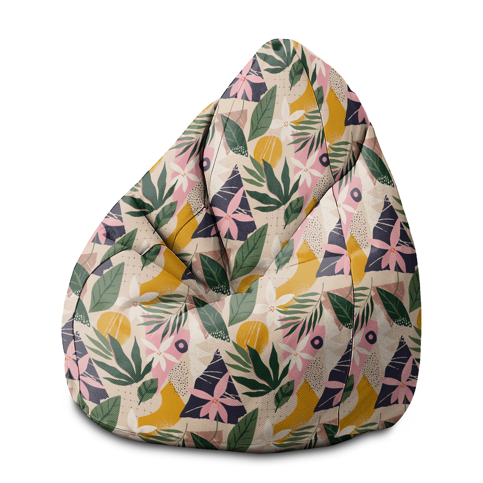 Puf Pearshape Collage Floral-M-Velvet