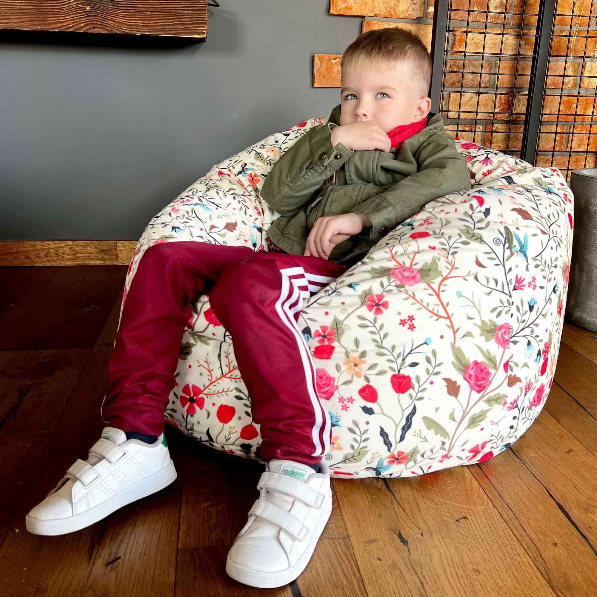Puf Pearshape Dark Botanic-S-Oxford