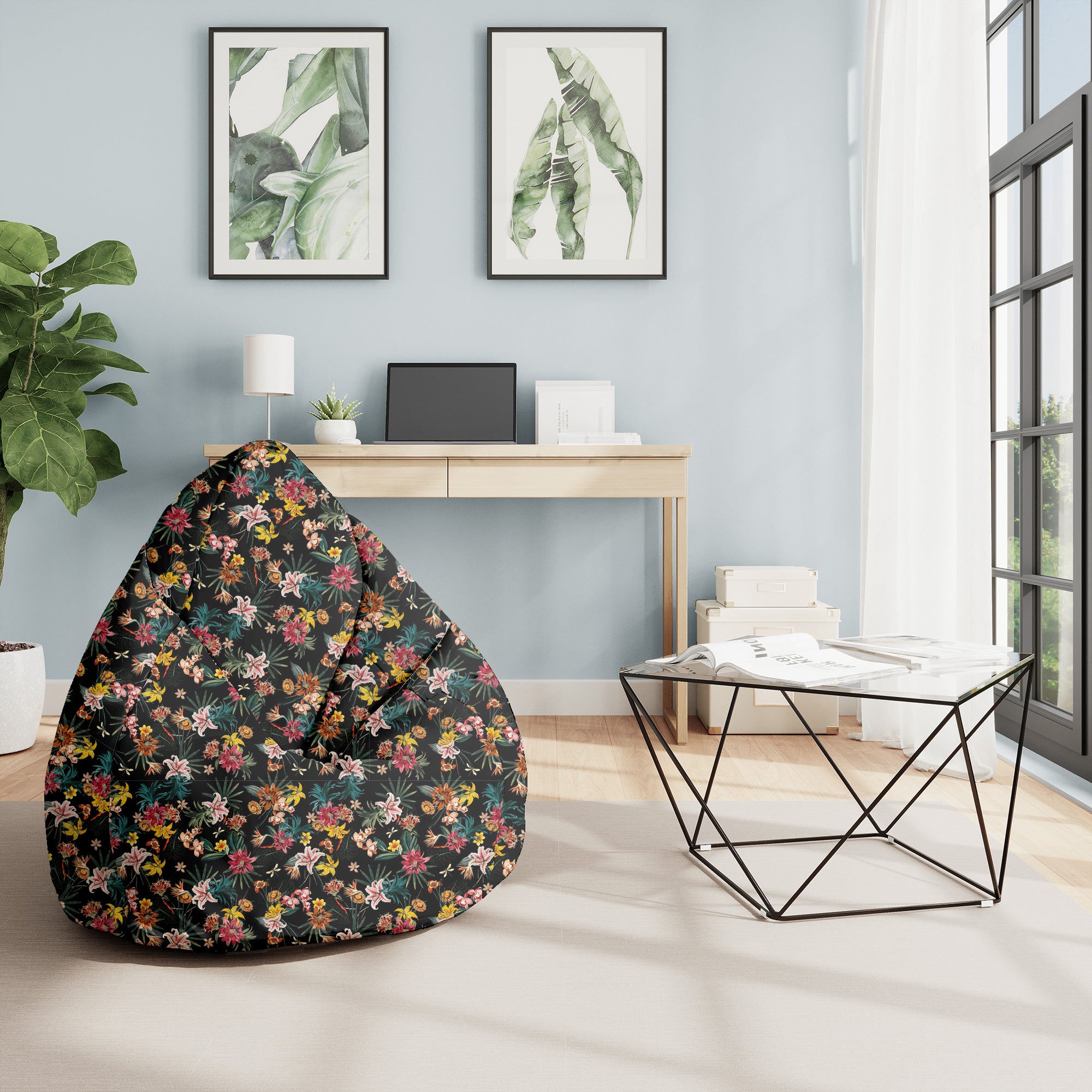 Puf Pearshape Dark Jungle-M-Velvet