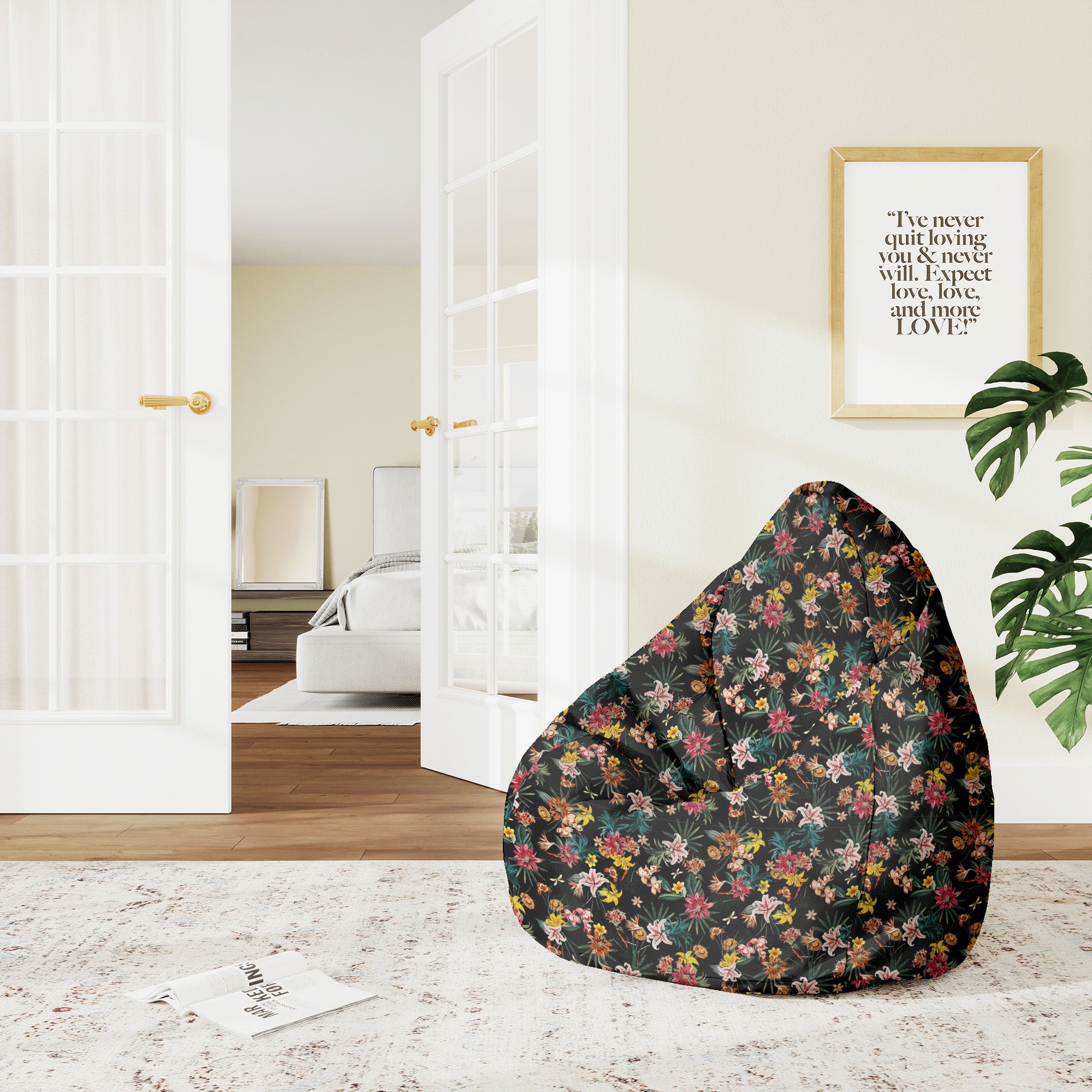 Puf Pearshape Dark Jungle-M-Velvet