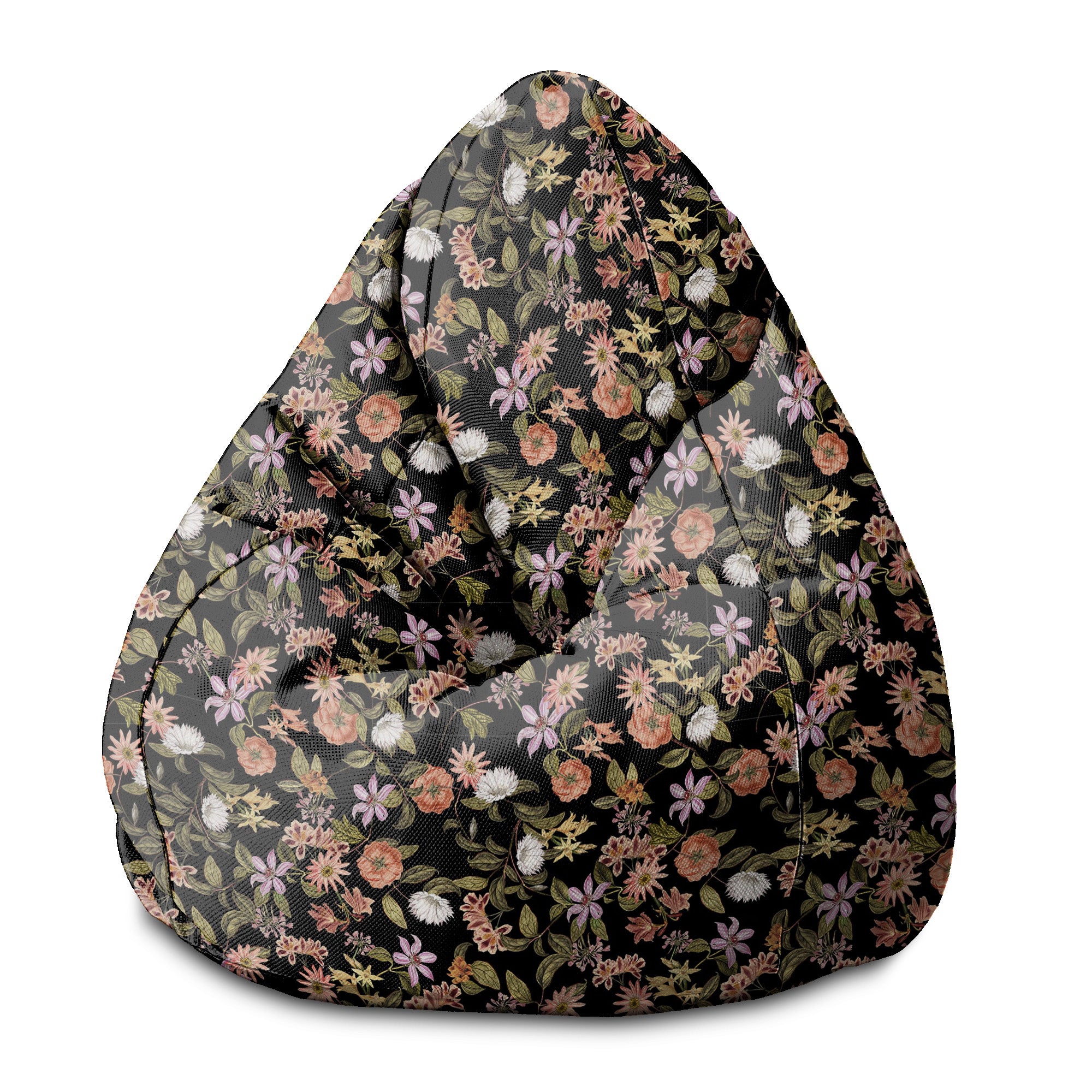 Puf Pearshape Dark Jungle Pattern