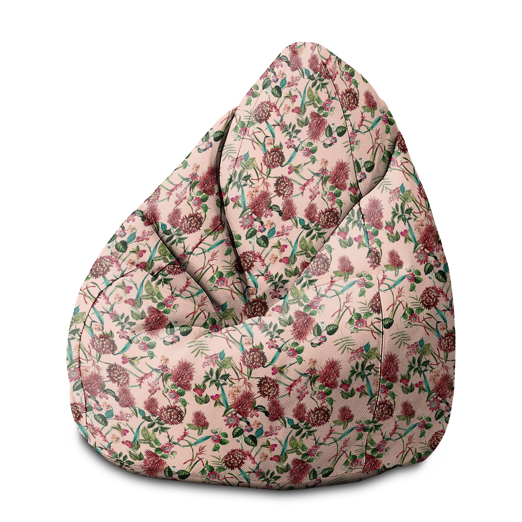 Puf Birnenform Dunkler Dschungel Pink-M-Oxford