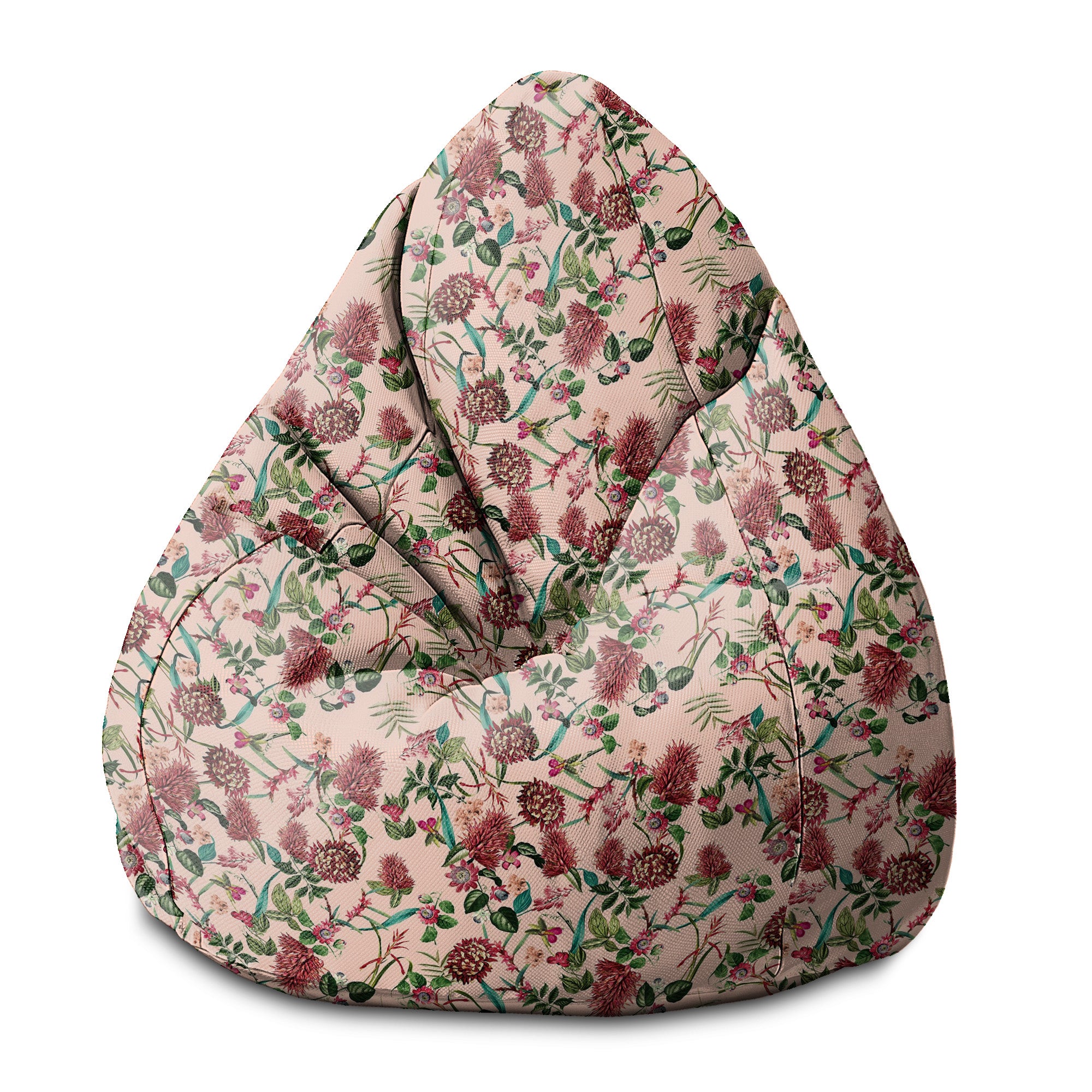 Puf Birnenform Dunkler Dschungel Pink-S-Samt