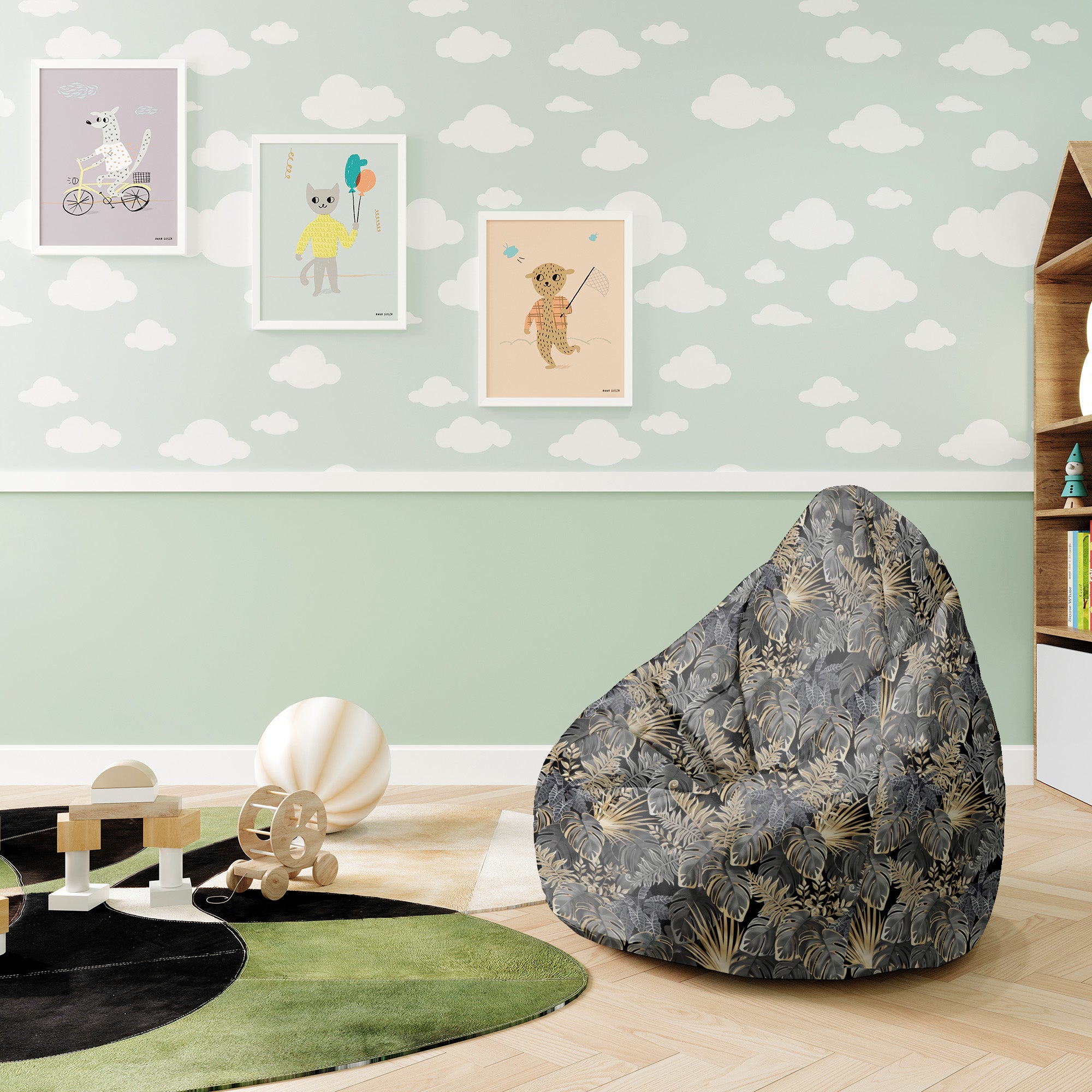 Puf Pearshape Dark Tropical Plants
