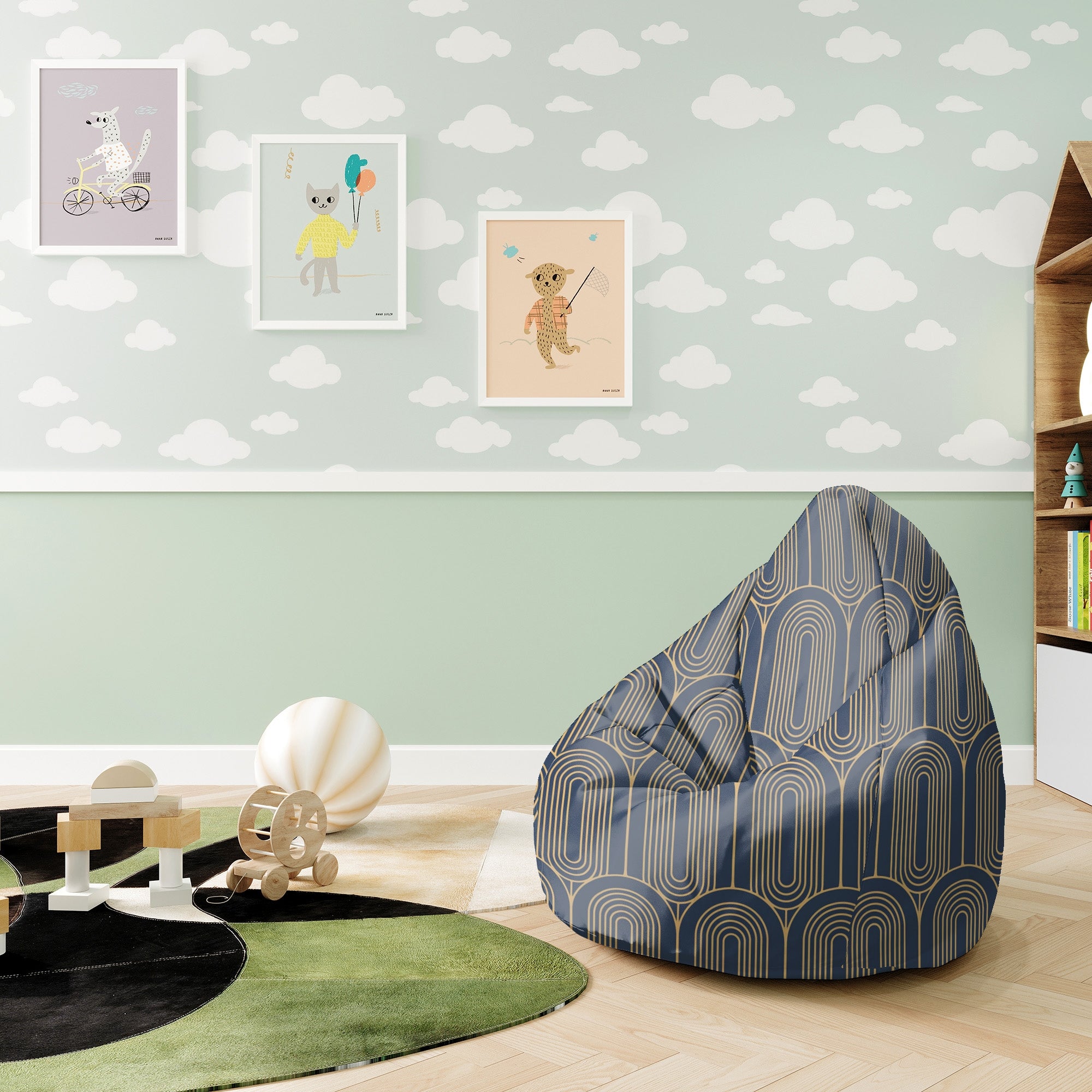 Puf Pearshape Deco Pattern