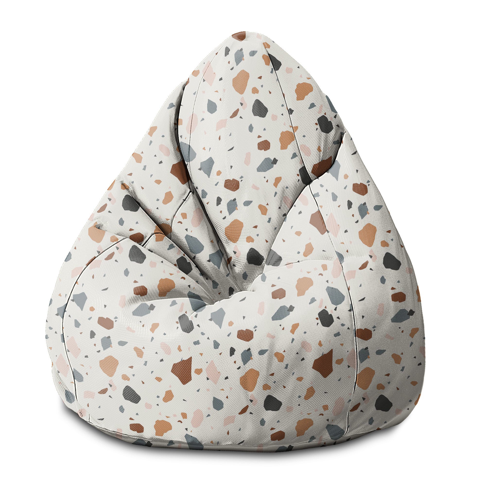Pearshape Pouf Ecru Terrazzo-S-Velvet
