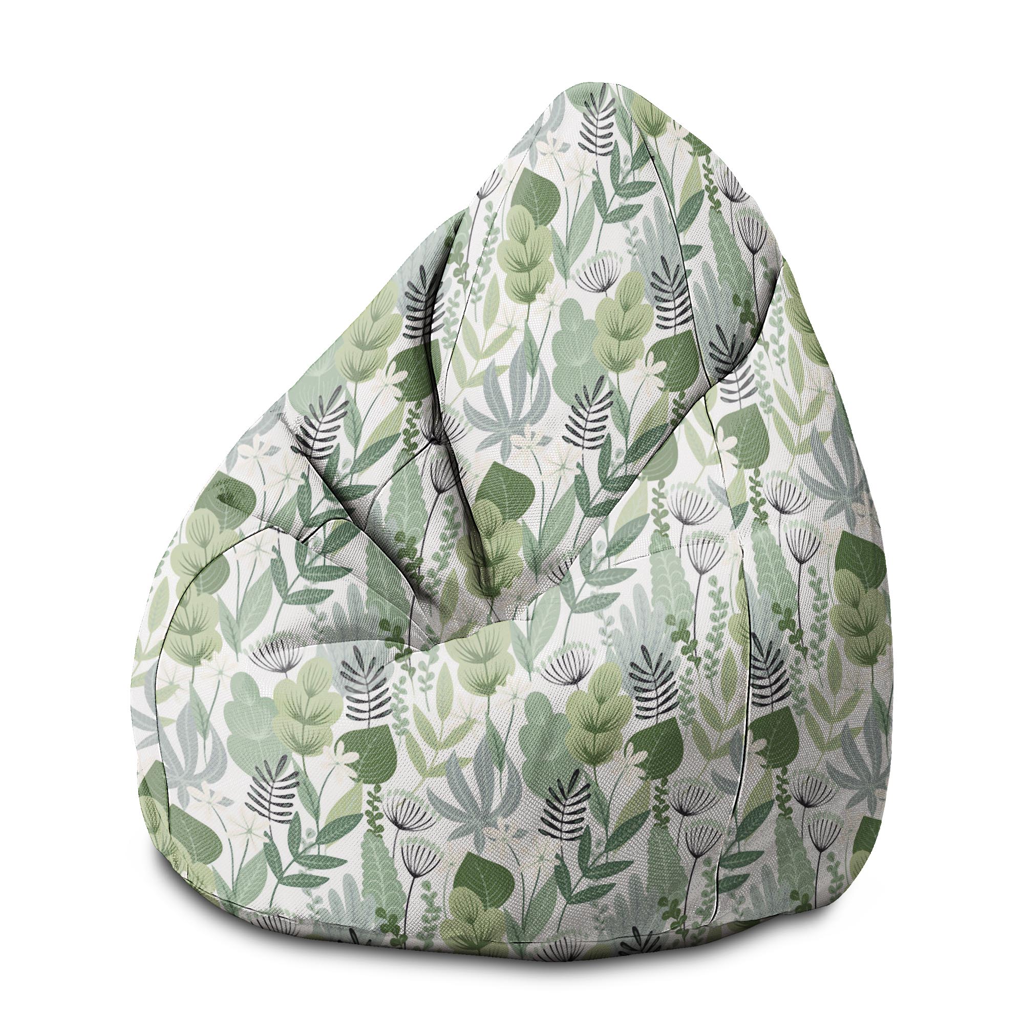 Pearshape Pouf Flowers and Grass-M-Oxford