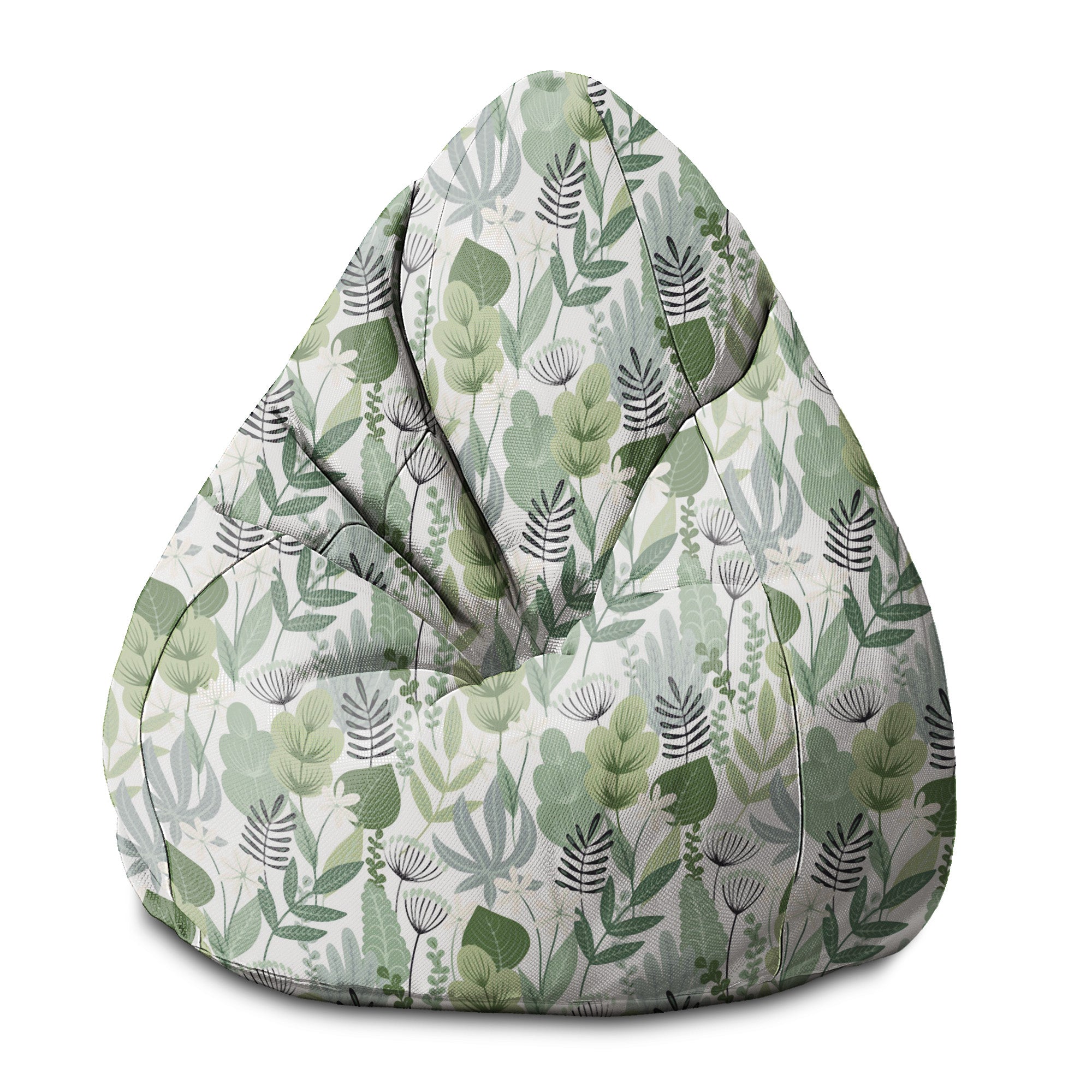 Puf Pearshape Blumen und Gras-S-Samt