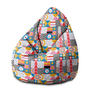 Puf Pearshape Geometrisches Mosaik-M-Samt
