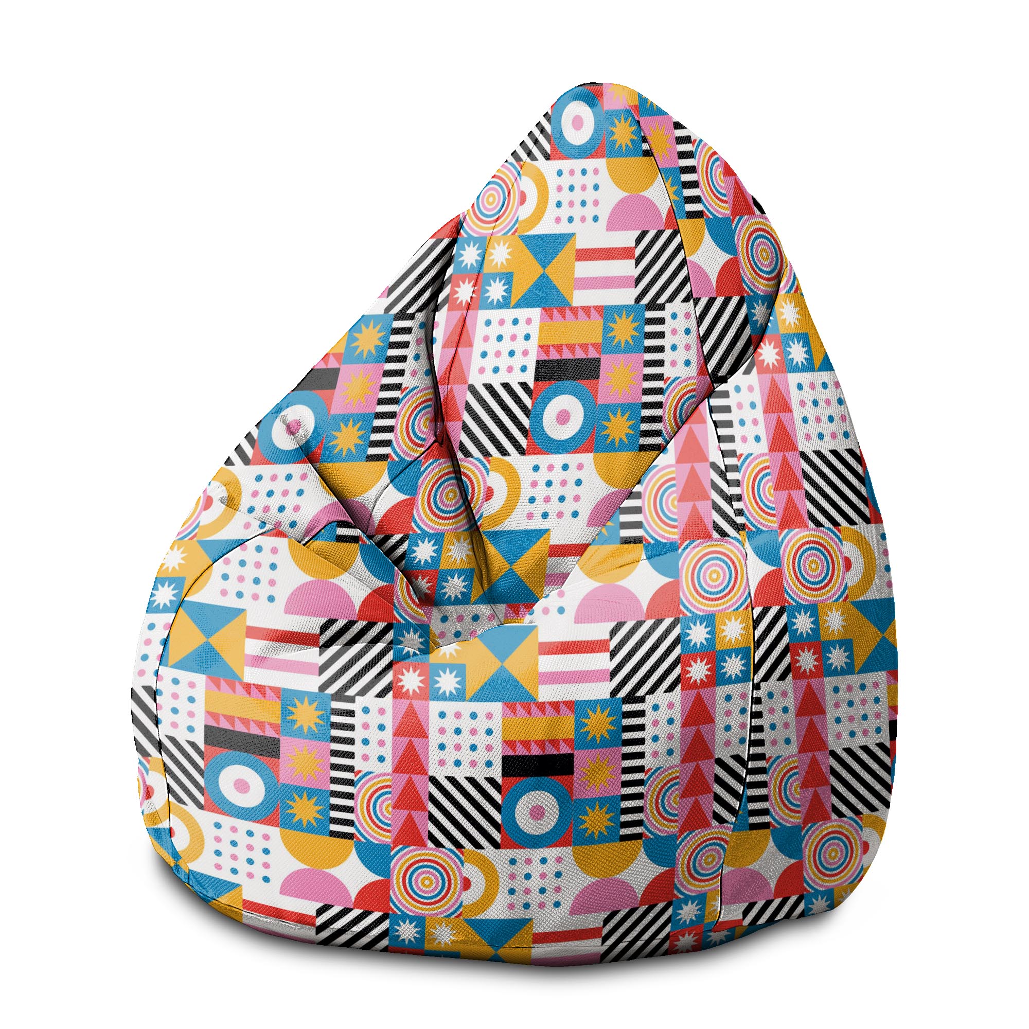 Puf Pearshape Geometrisches Mosaik-M-Samt