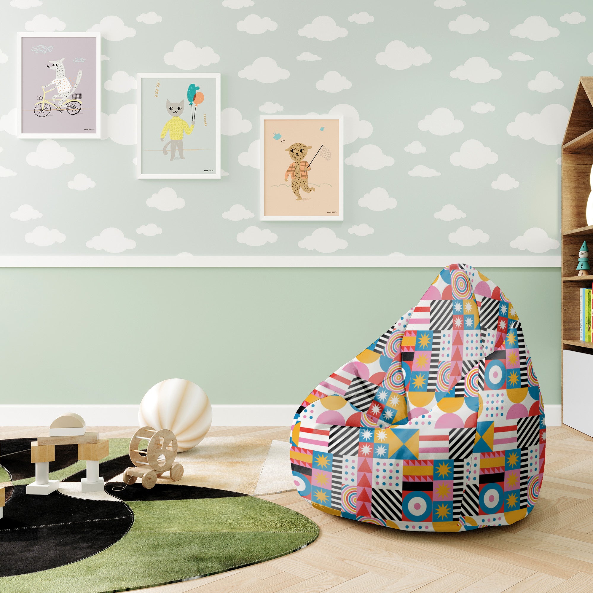Puf Pearshape Geometric Mosaic-S-Oxford