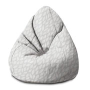 Sedací vak Pearshape Gray Abstract Leaves