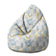 Puf Birnenform Grau Blumenmuster-M-Samt